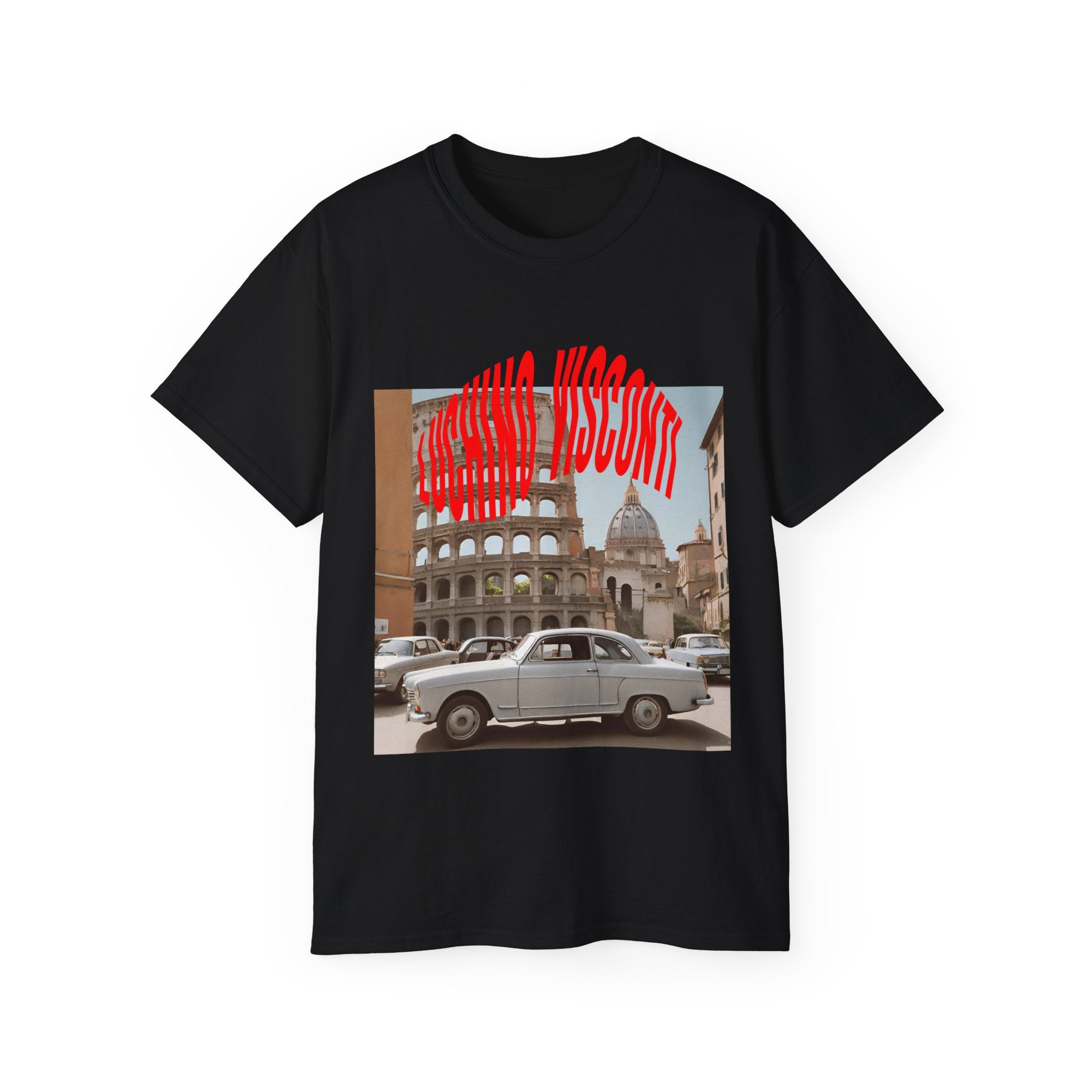 t-shirt unisexe 100% coton noir avec imprimé luchino visconti par Atelier 20h20