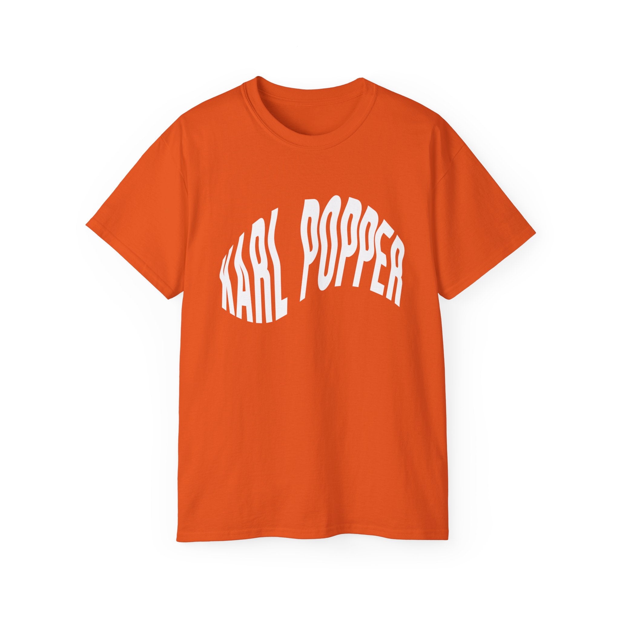 t-shirt unisexe 100% coton orange Atelier 20h20 imprimé "karl popper"