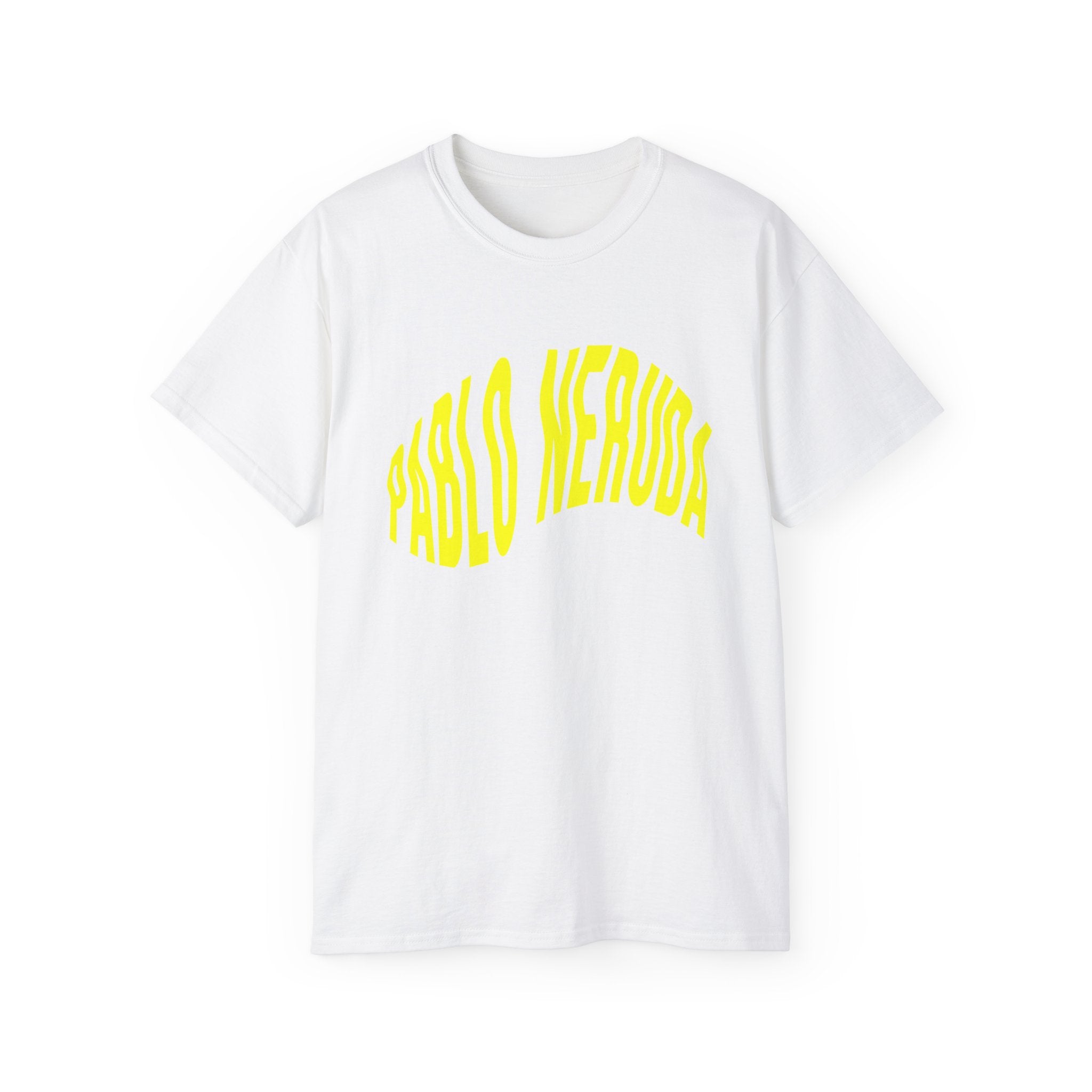 t-shirt unisexe 100% coton blanc Atelier 20h20 imprimé "pablo neruda"