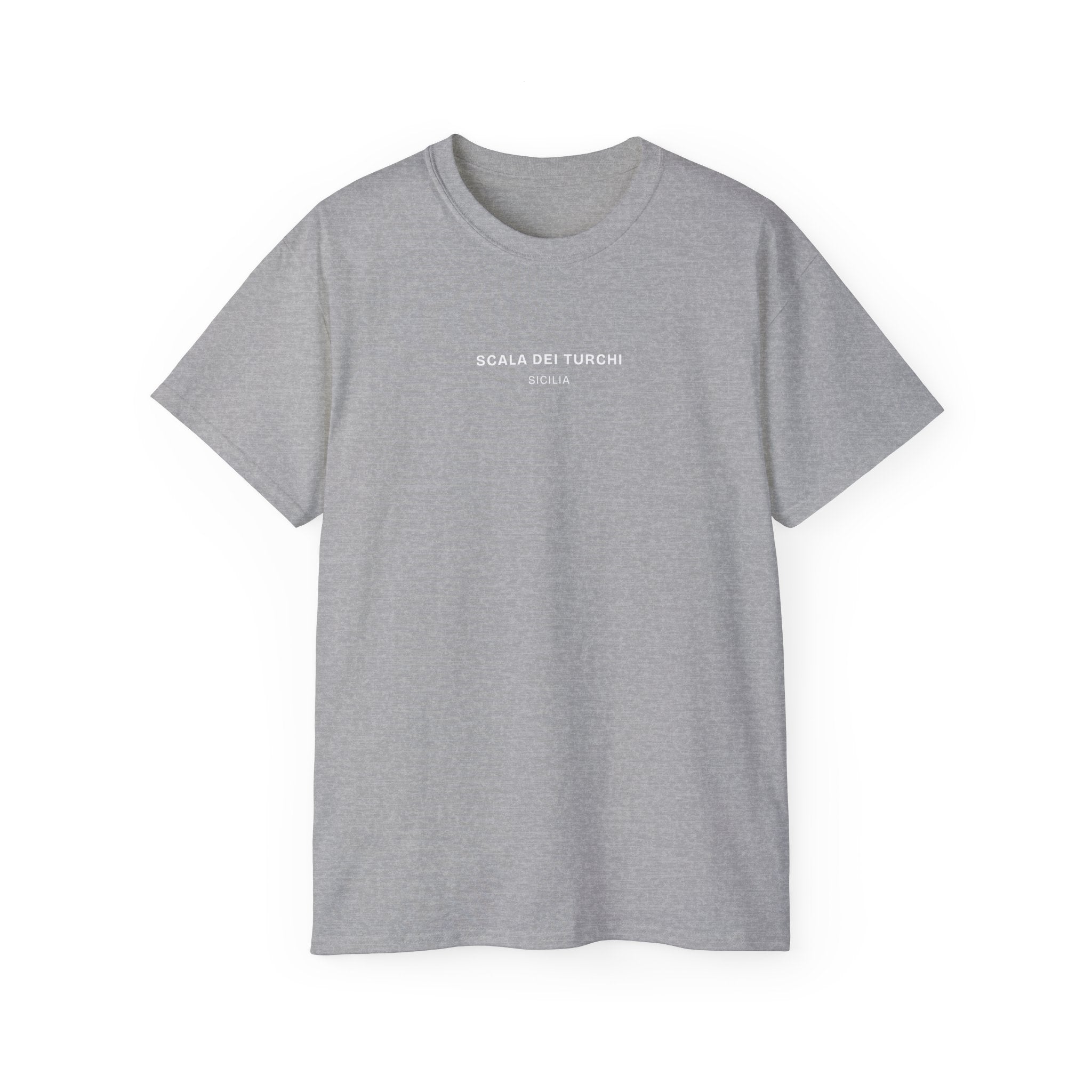 t-shirt unisexe 100% coton gris avec imprimé scala dei turchi par Atelier 20h20