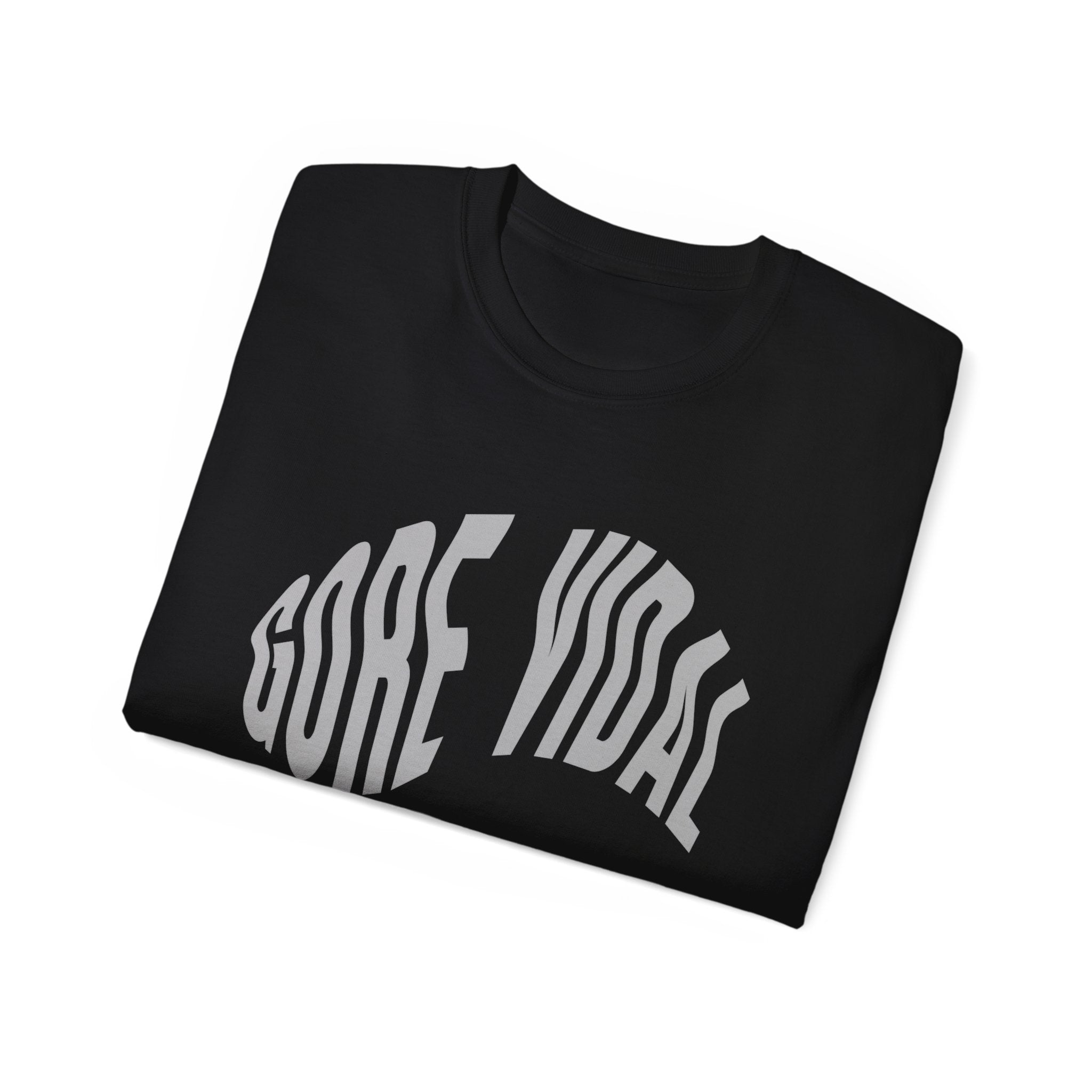 Gore Vidal – Unisex-T-Shirt aus Ultra-Baumwolle in Weiß, Schwarz oder Grau