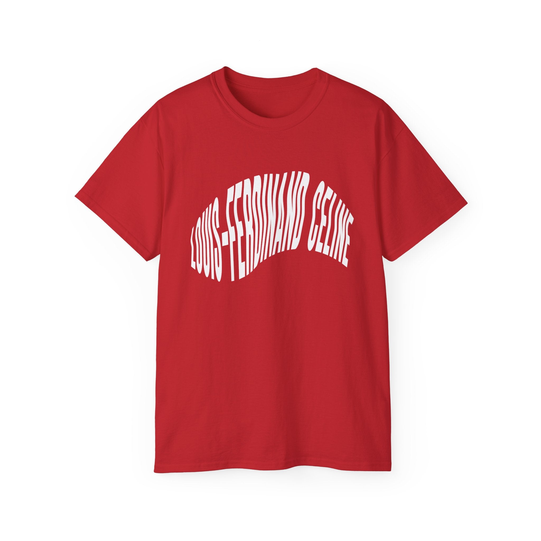 t-shirt unisexe 100% coton rouge Atelier 20h20 imprimé "louis-ferdinand celine"