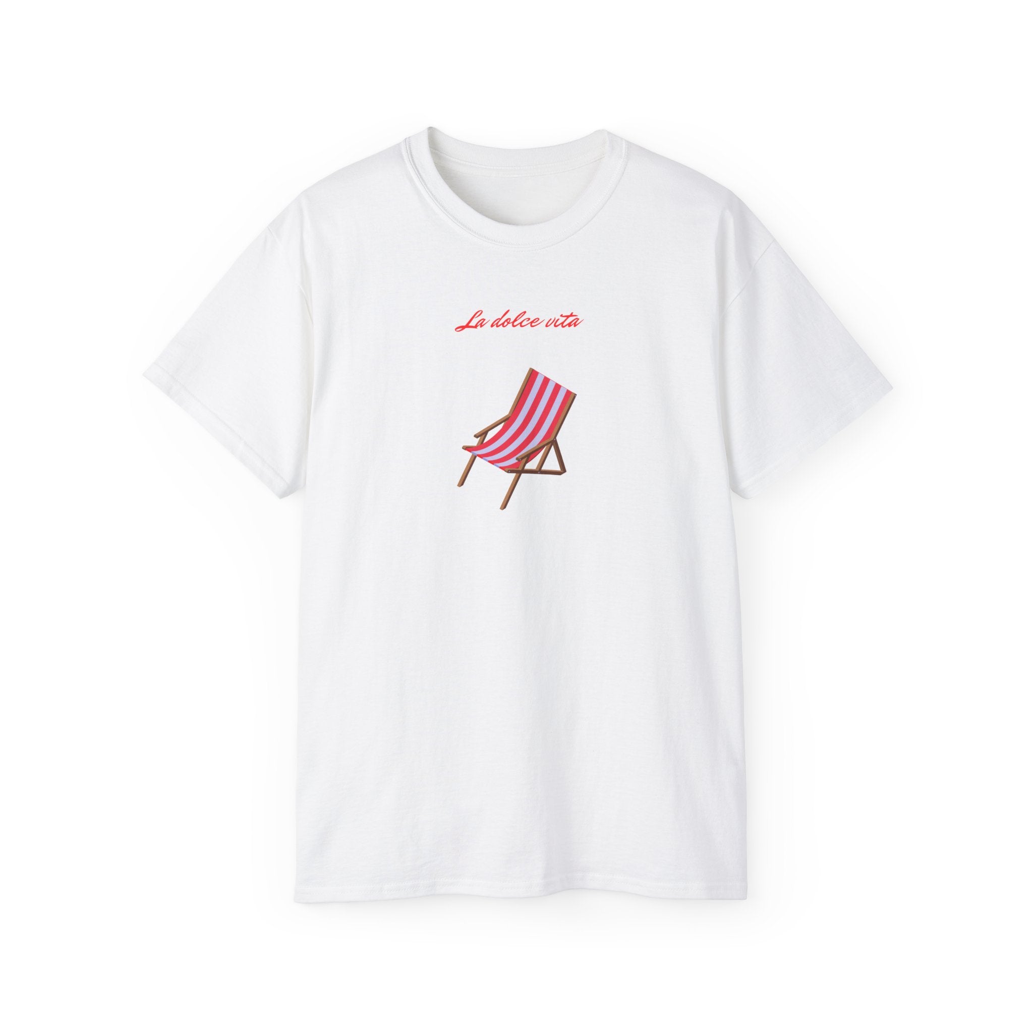 t-shirt unisexe 100% coton blanc Atelier 20h20 imprimé "la dolce vita"