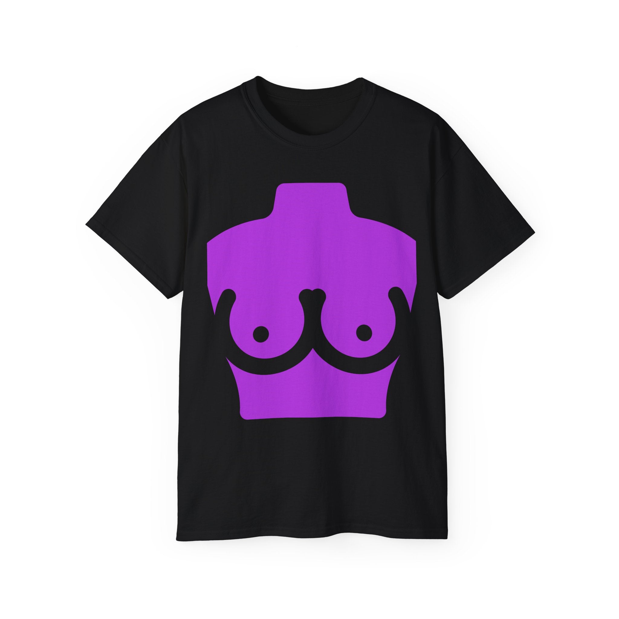t-shirt unisexe 100% coton noir avec imprimé corps violet par Atelier 20h20