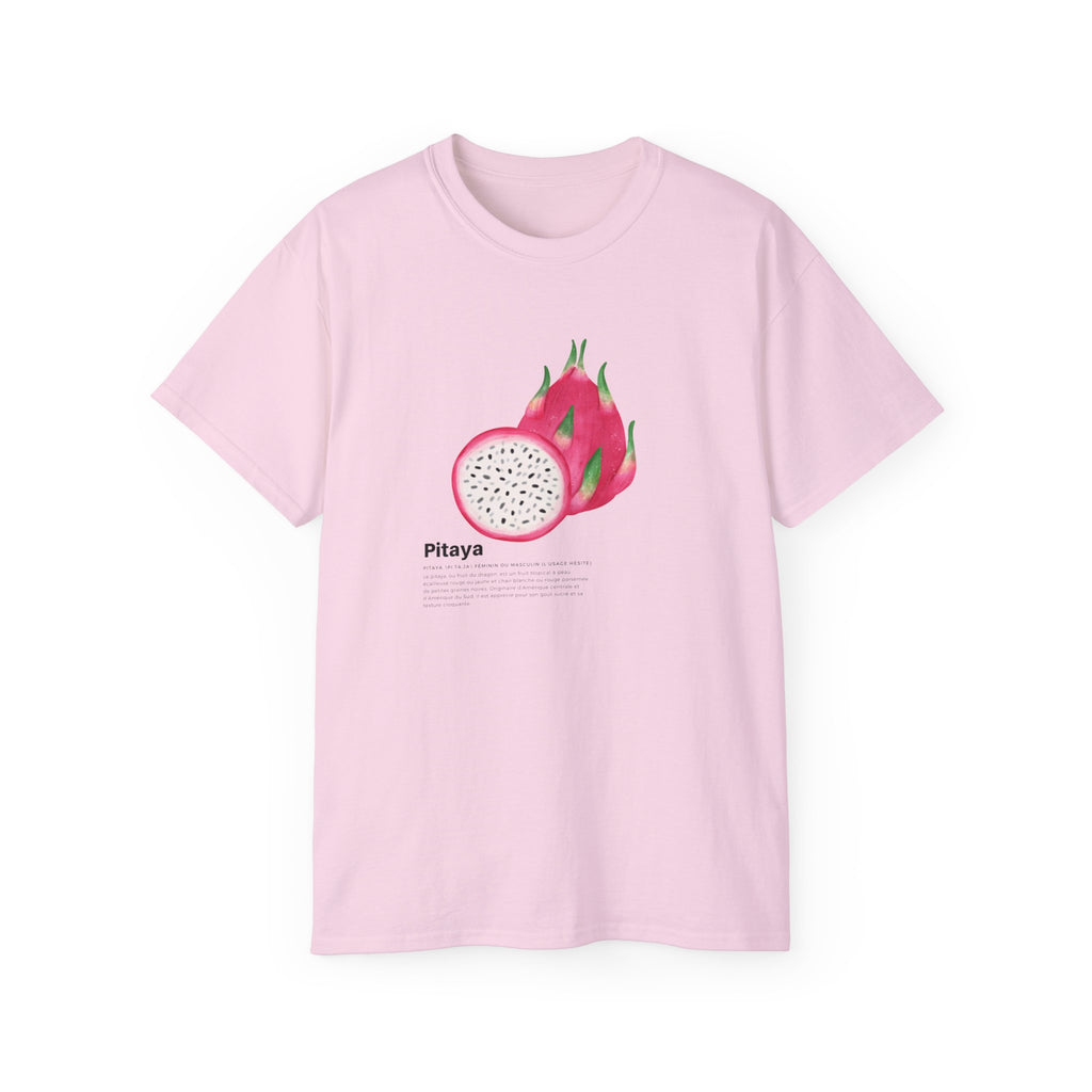 t-shirt unisexe 100% coton rose avec pitaya par Atelier 20h20