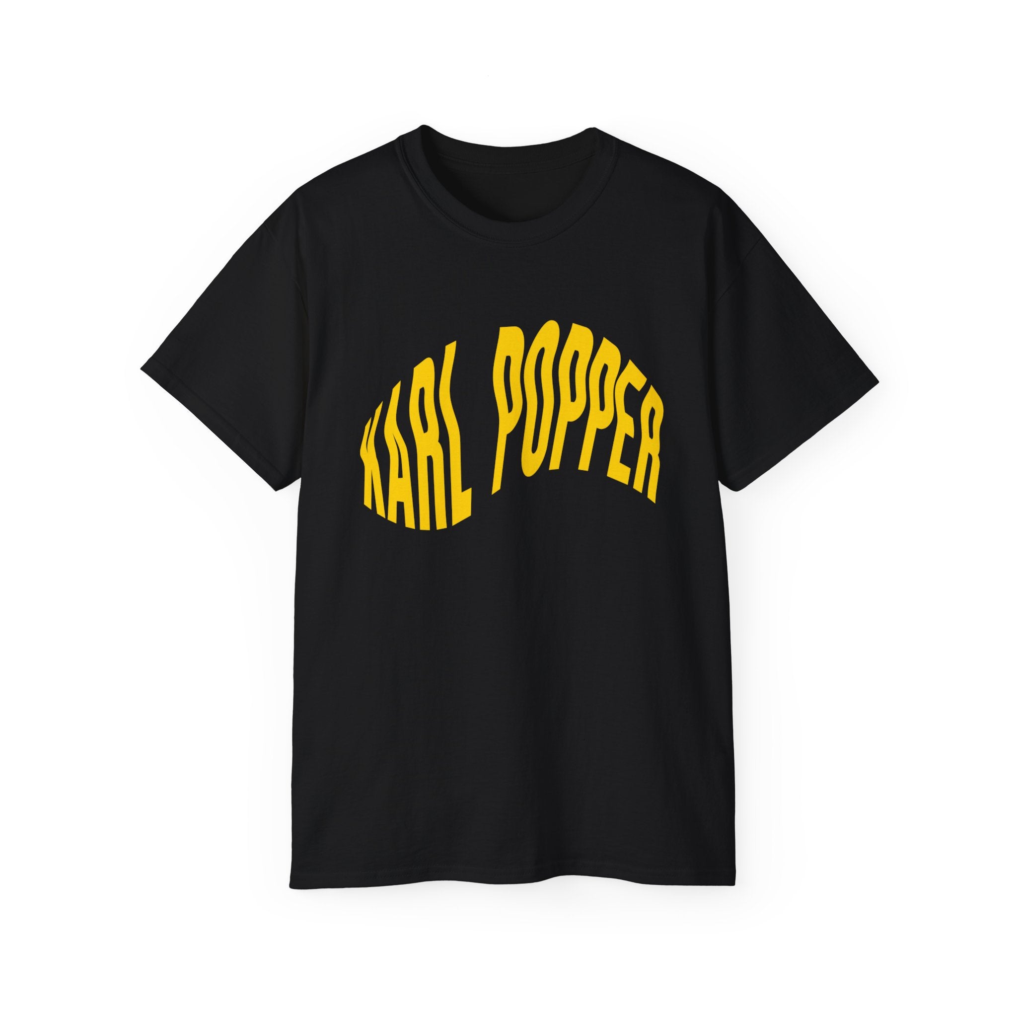 t-shirt unisexe 100% coton noir Atelier 20h20 imprimé "karl popper"