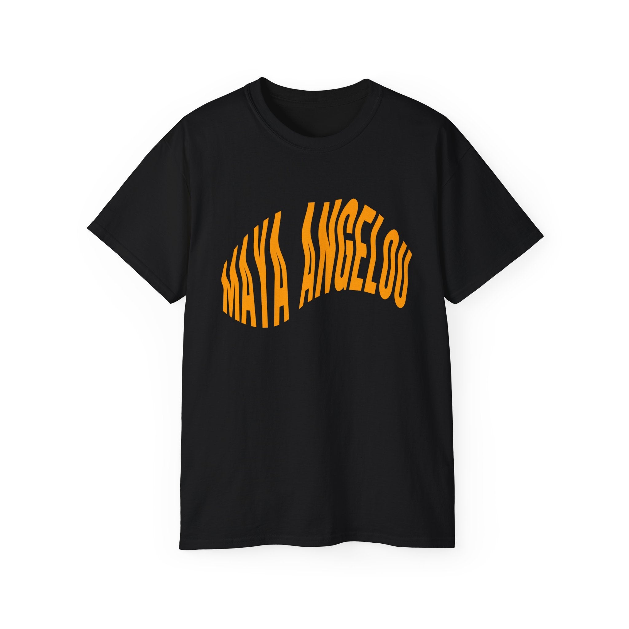 t-shirt unisexe 100% coton noir Atelier 20h20 imprimé "maya angelou"