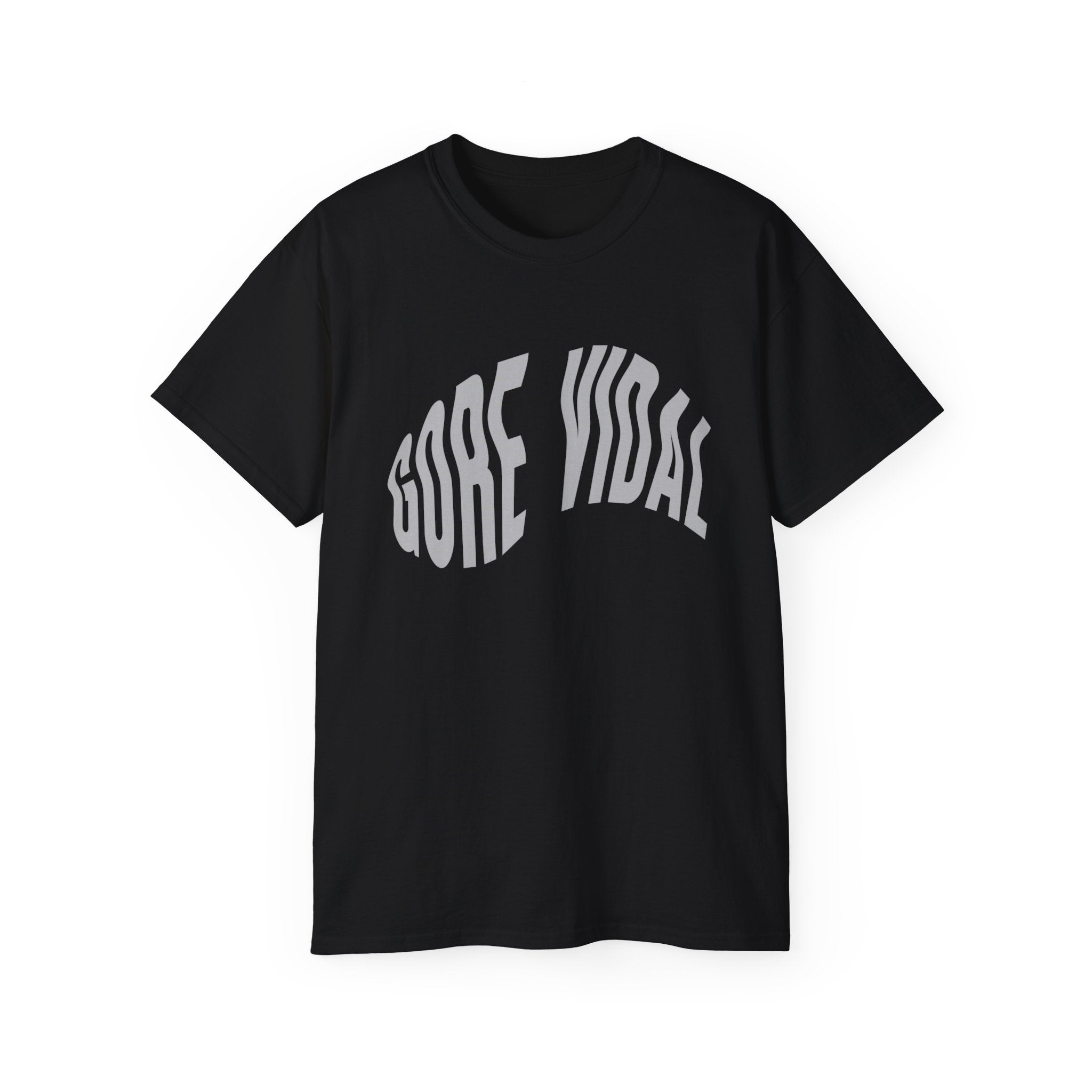 t-shirt unisexe 100% coton noir Atelier 20h20 imprimé "gore vidal"
