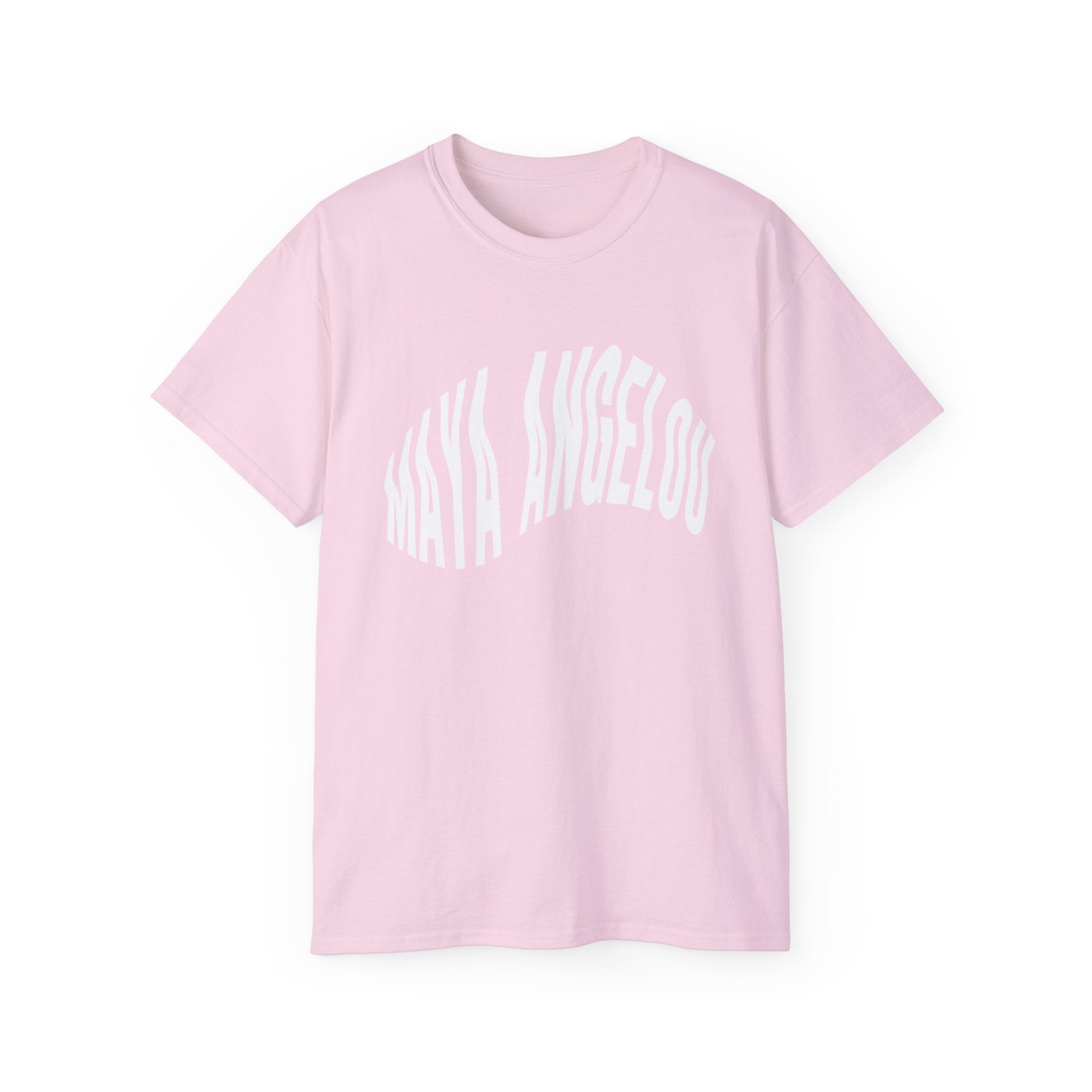 t-shirt unisexe 100% coton rose Atelier 20h20 imprimé "maya angelou"