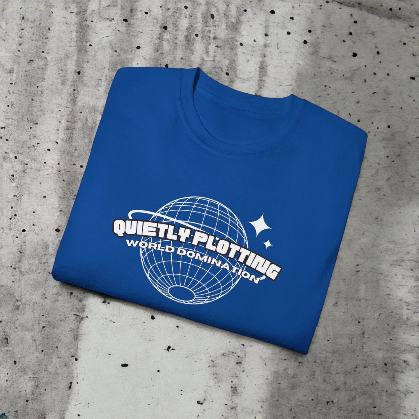 Quietly plotting - Unisex Ultra Cotton Blue or Black Tee