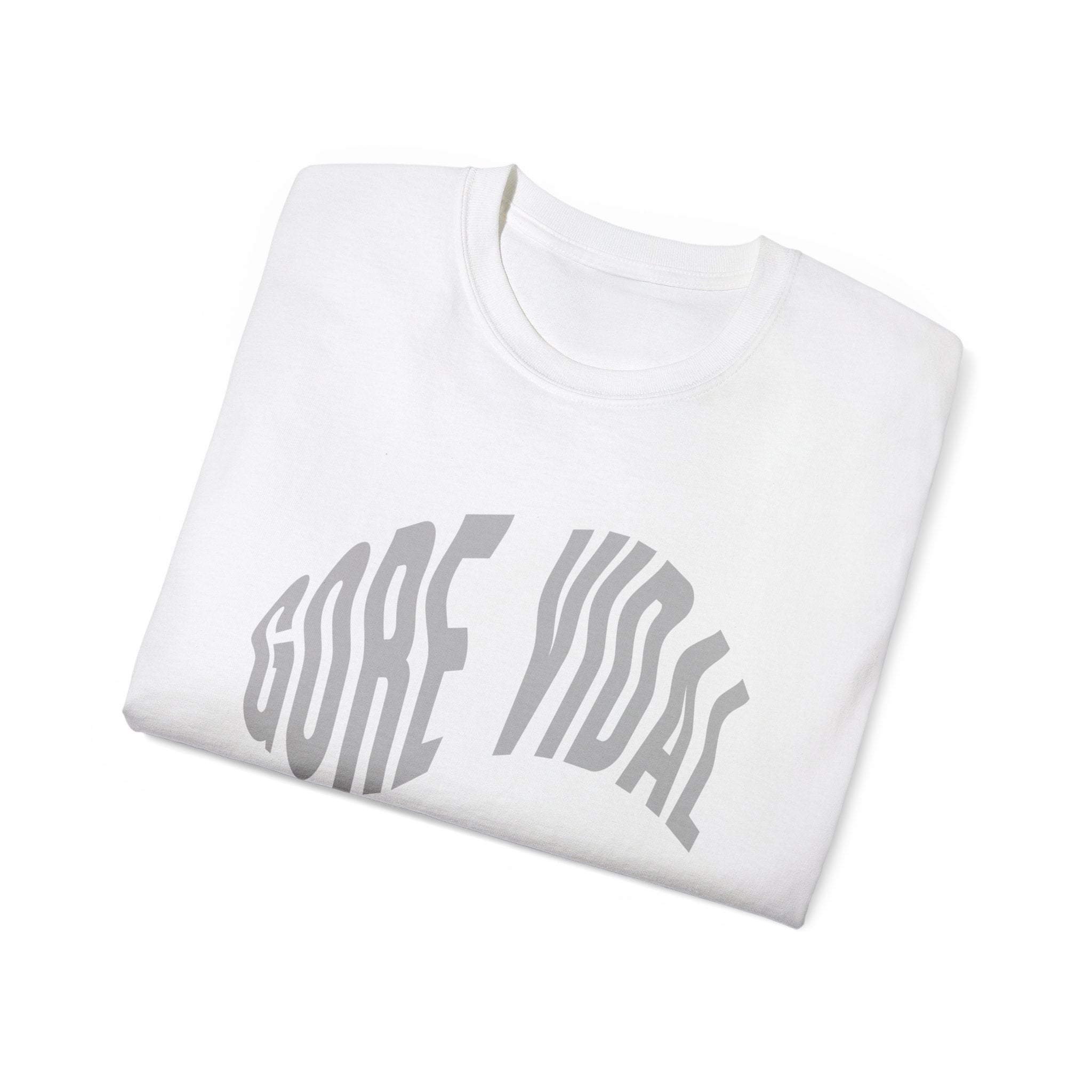 Gore Vidal – Unisex-T-Shirt aus Ultra-Baumwolle in Weiß, Schwarz oder Grau