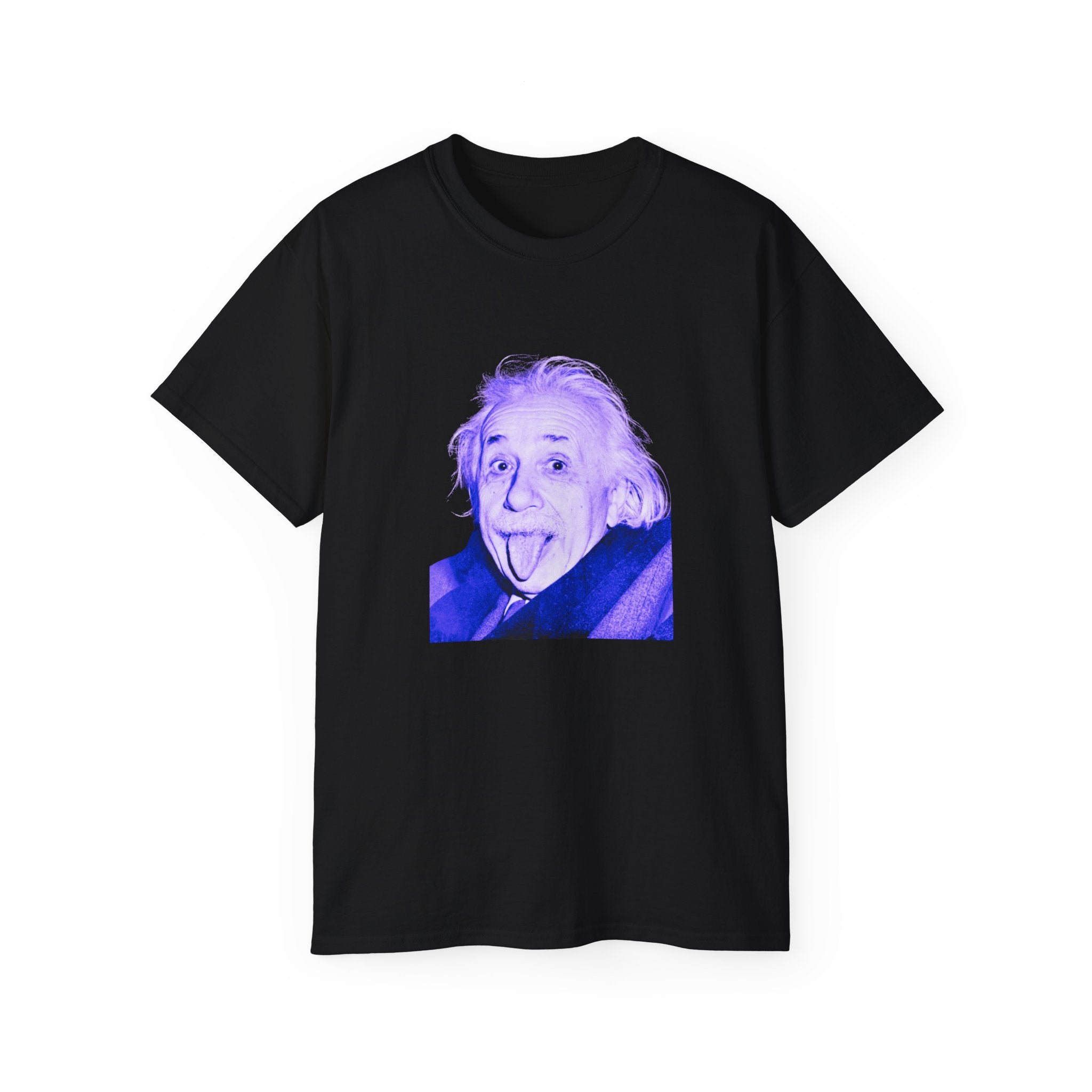 t-shirt unisexe 100% coton noir Atelier 20h20 imprimé "albert einstein"