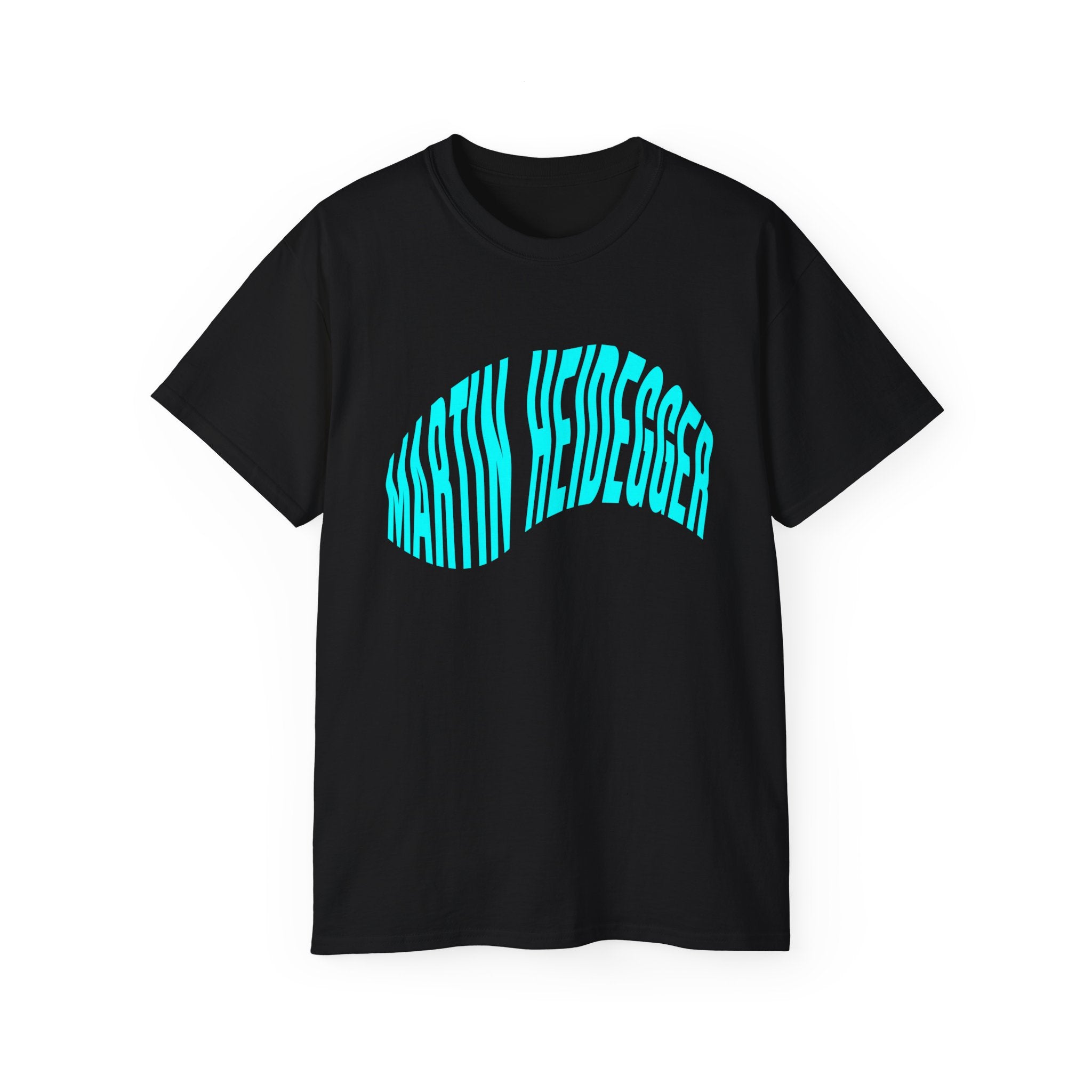 t-shirt unisexe 100% coton noir Atelier 20h20 imprimé "martin heidegger"