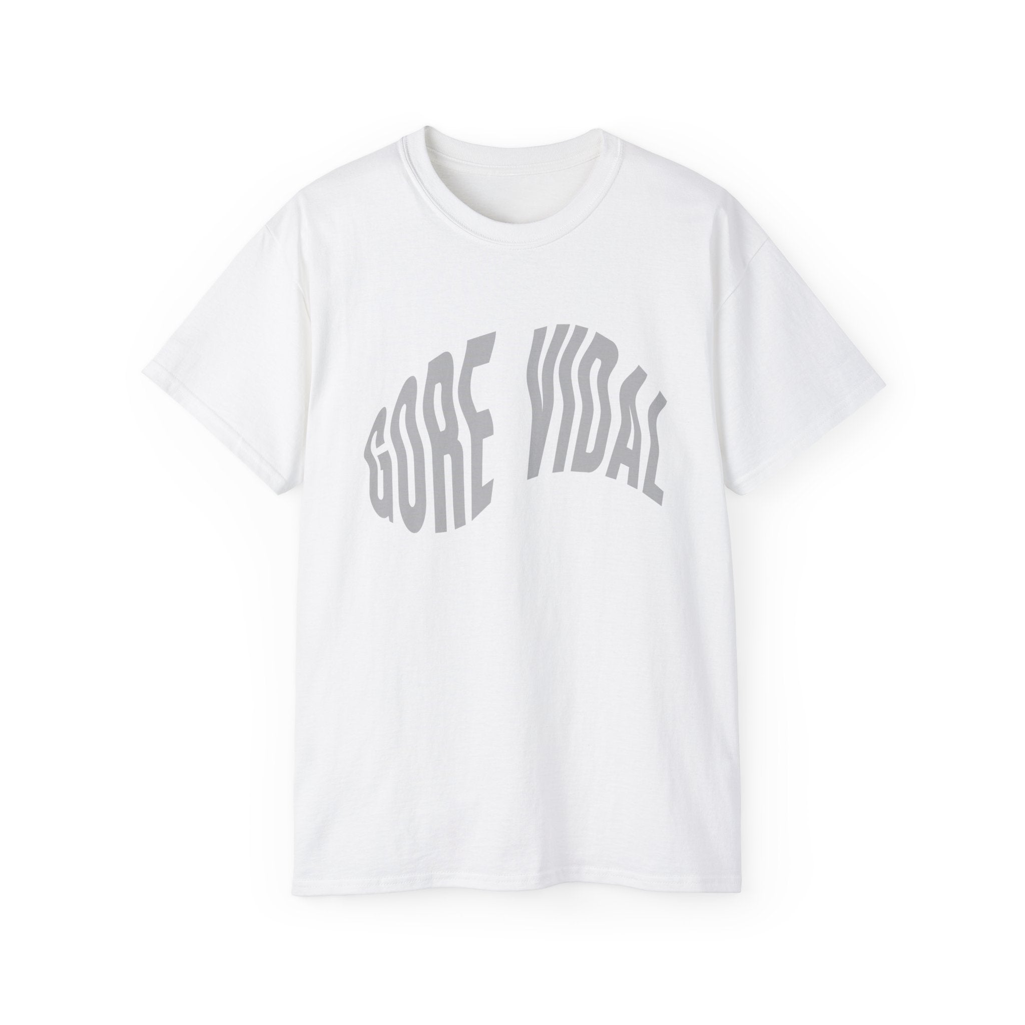 t-shirt unisexe 100% coton blanc Atelier 20h20 imprimé "gore vidal"