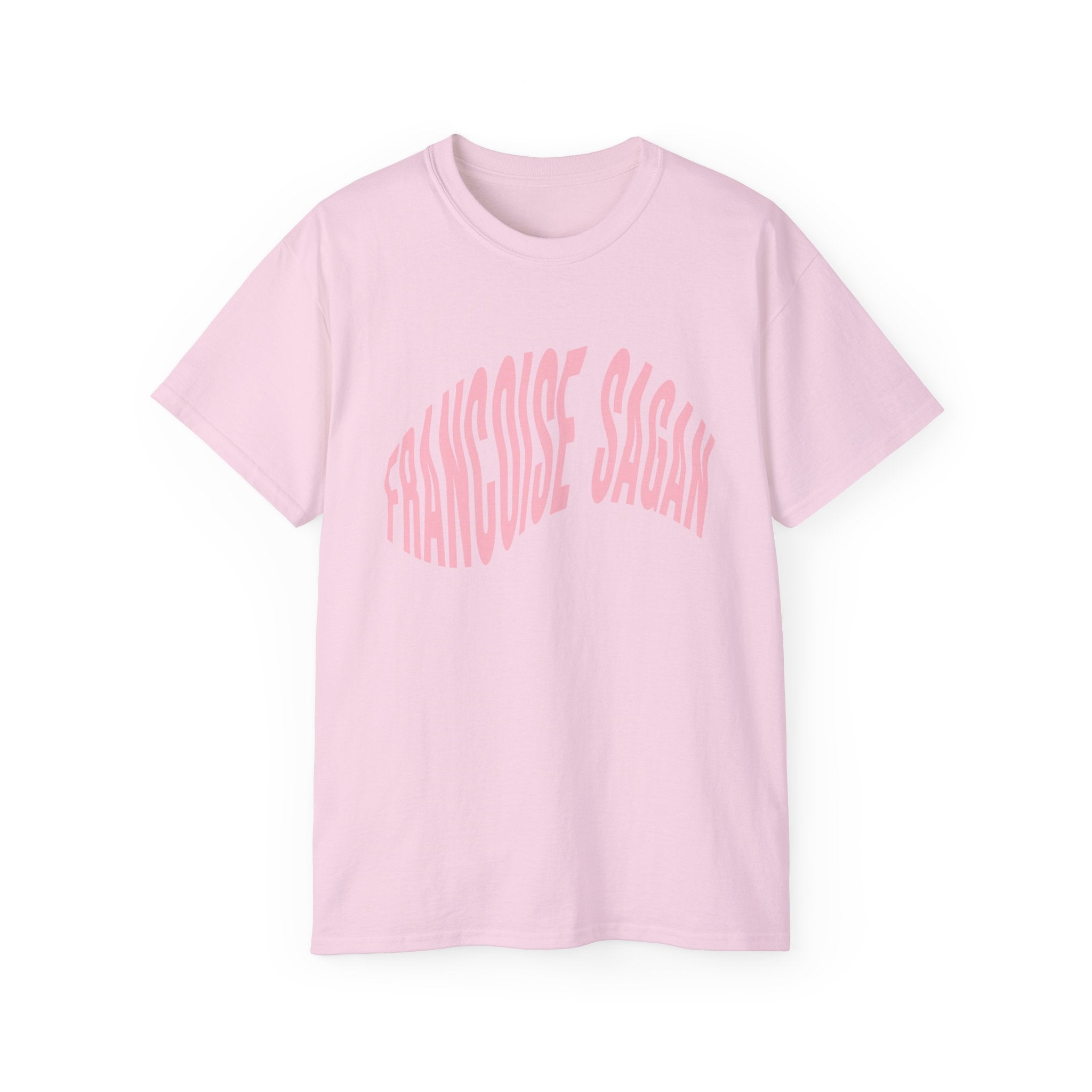 t-shirt unisexe 100% coton rose Atelier 20h20 imprimé "francoise sagan"
