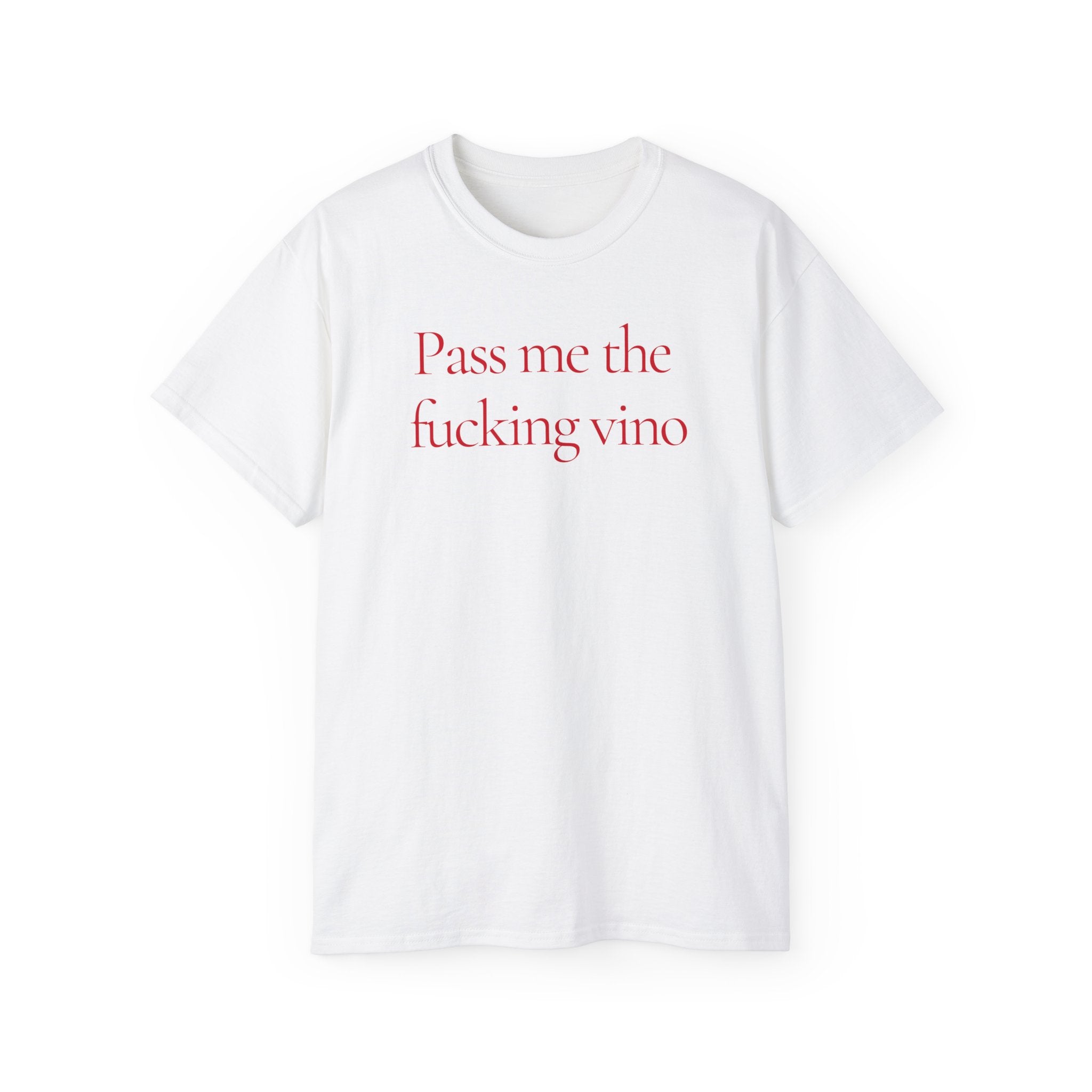 t-shirt unisexe 100% coton blanc avec imprimé vino par Atelier 20h20 