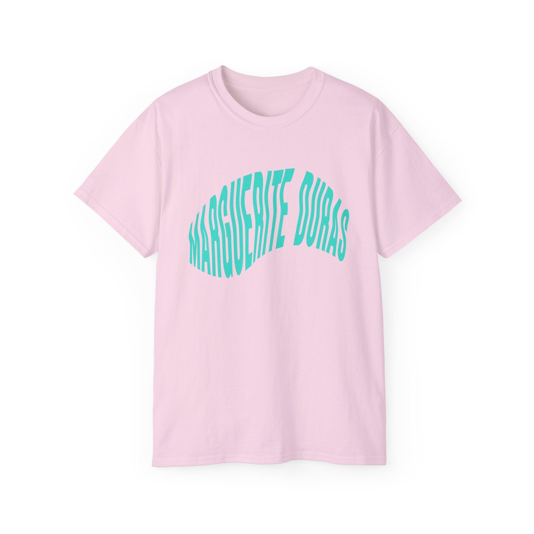 t-shirt unisexe 100% coton rose Atelier 20h20 imprimé "marguerite duras"