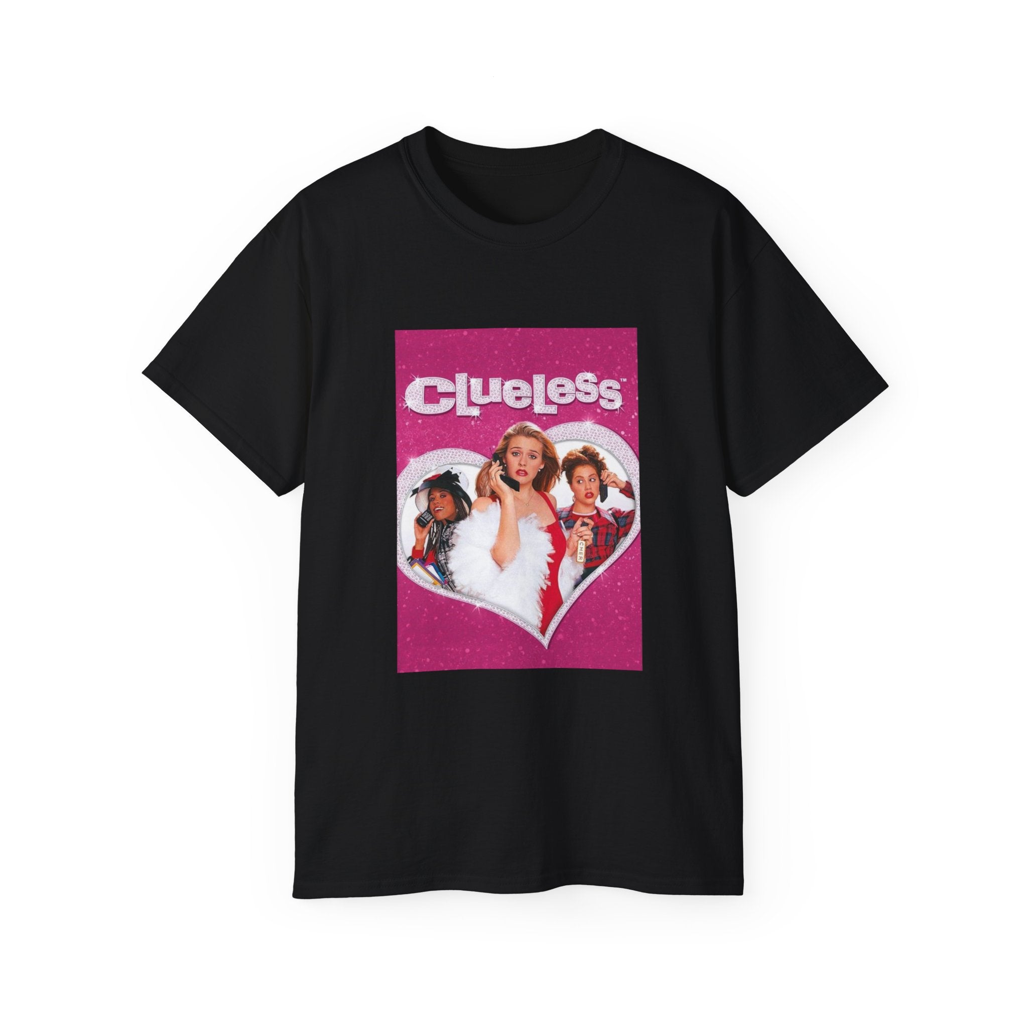 t-shirt unisexe 100% coton noir Atelier 20h20 imprimé "clueless"