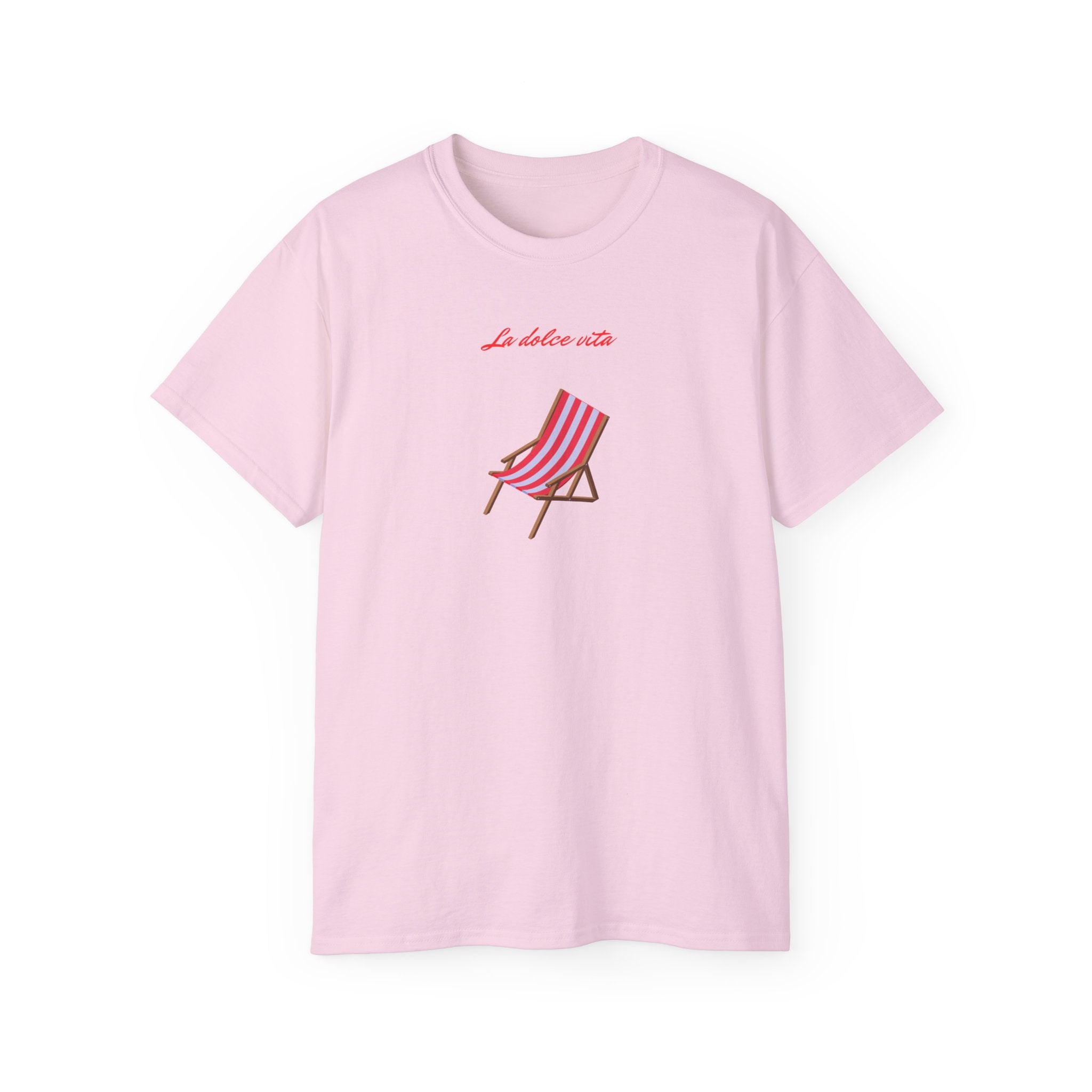 t-shirt unisexe 100% coton rose Atelier 20h20 imprimé "la dolce vita"
