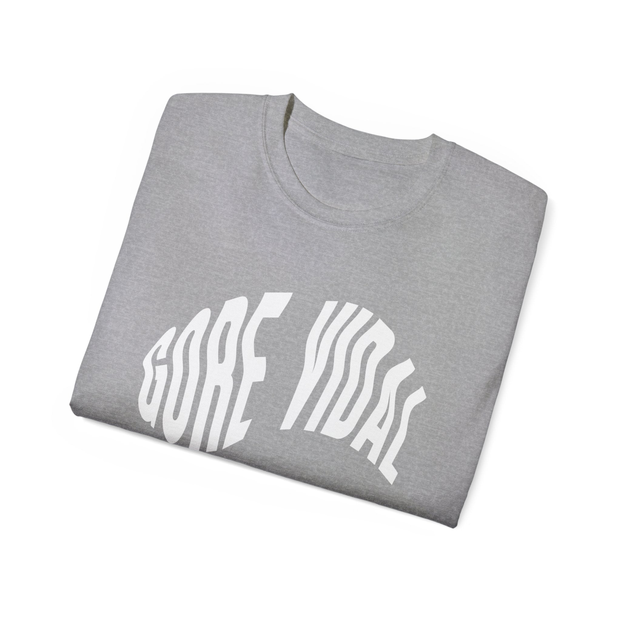 Gore Vidal – Unisex-T-Shirt aus Ultra-Baumwolle in Weiß, Schwarz oder Grau
