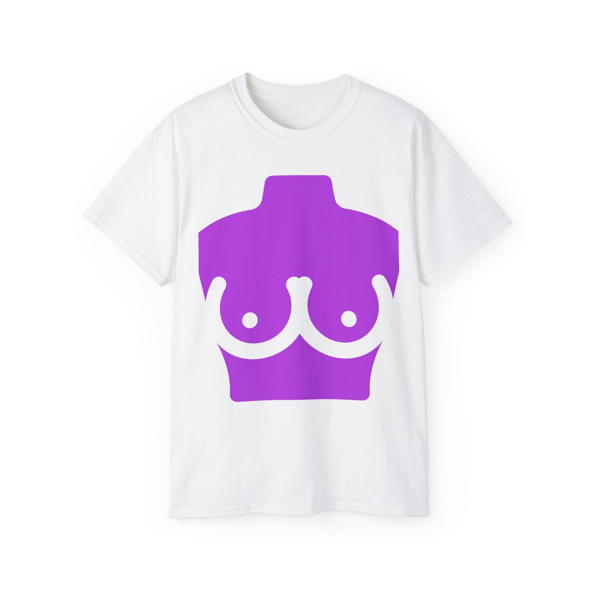 t-shirt unisexe 100% coton blanc avec imprimé corps violet par Atelier 20h20