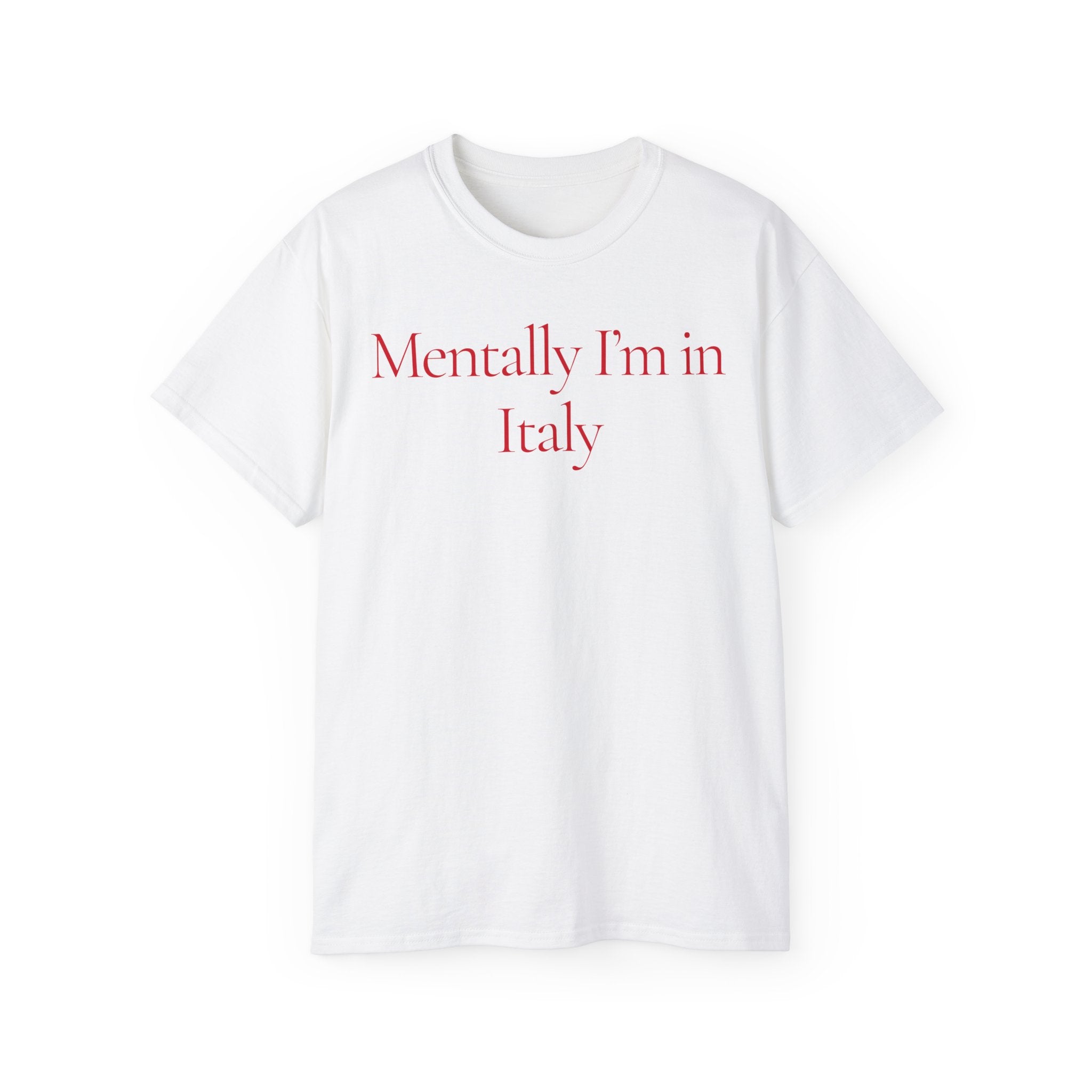 t-shirt unisexe 100% coton blanc avec imprimé italy par Atelier 20h20 