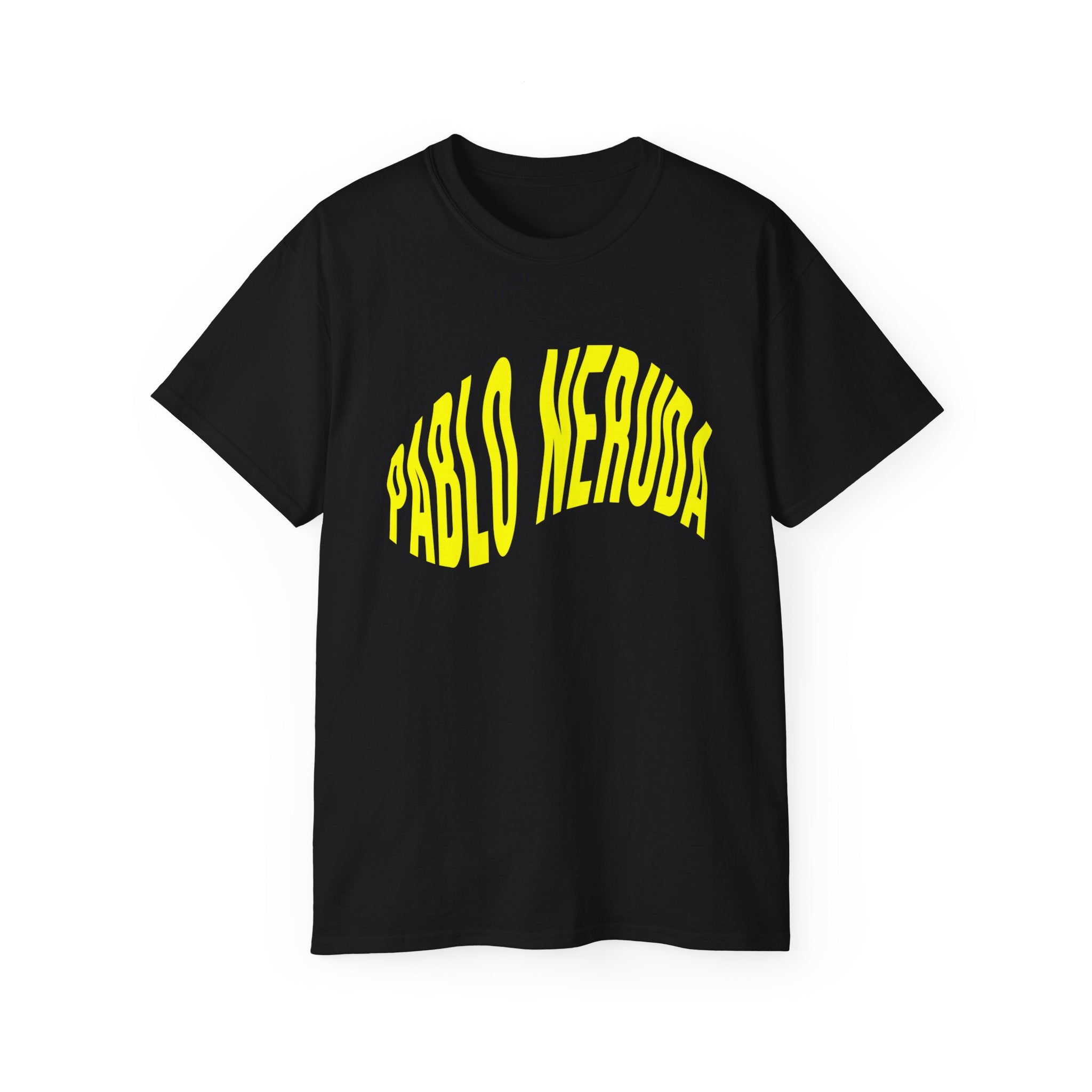 t-shirt unisexe 100% coton noir Atelier 20h20 imprimé "pablo neruda"