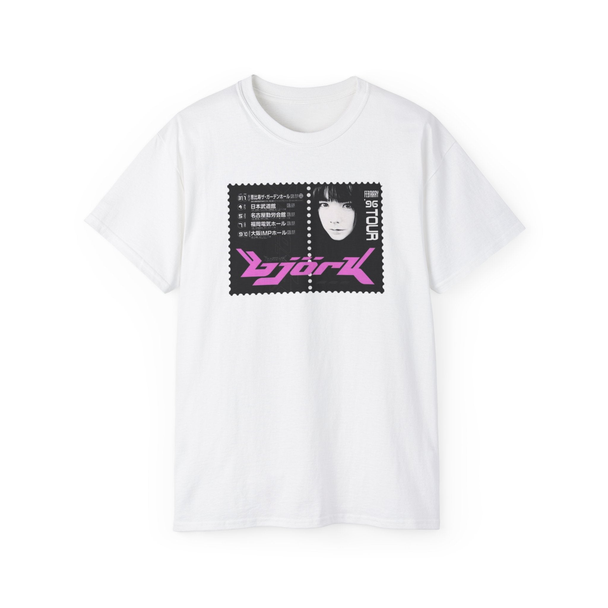 t-shirt unisexe 100% coton blanc Atelier 20h20 imprimé "bjork"