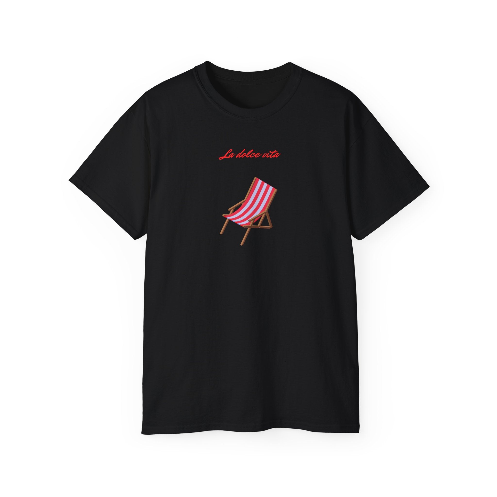 t-shirt unisexe 100% coton noir Atelier 20h20 imprimé "la dolce vita"