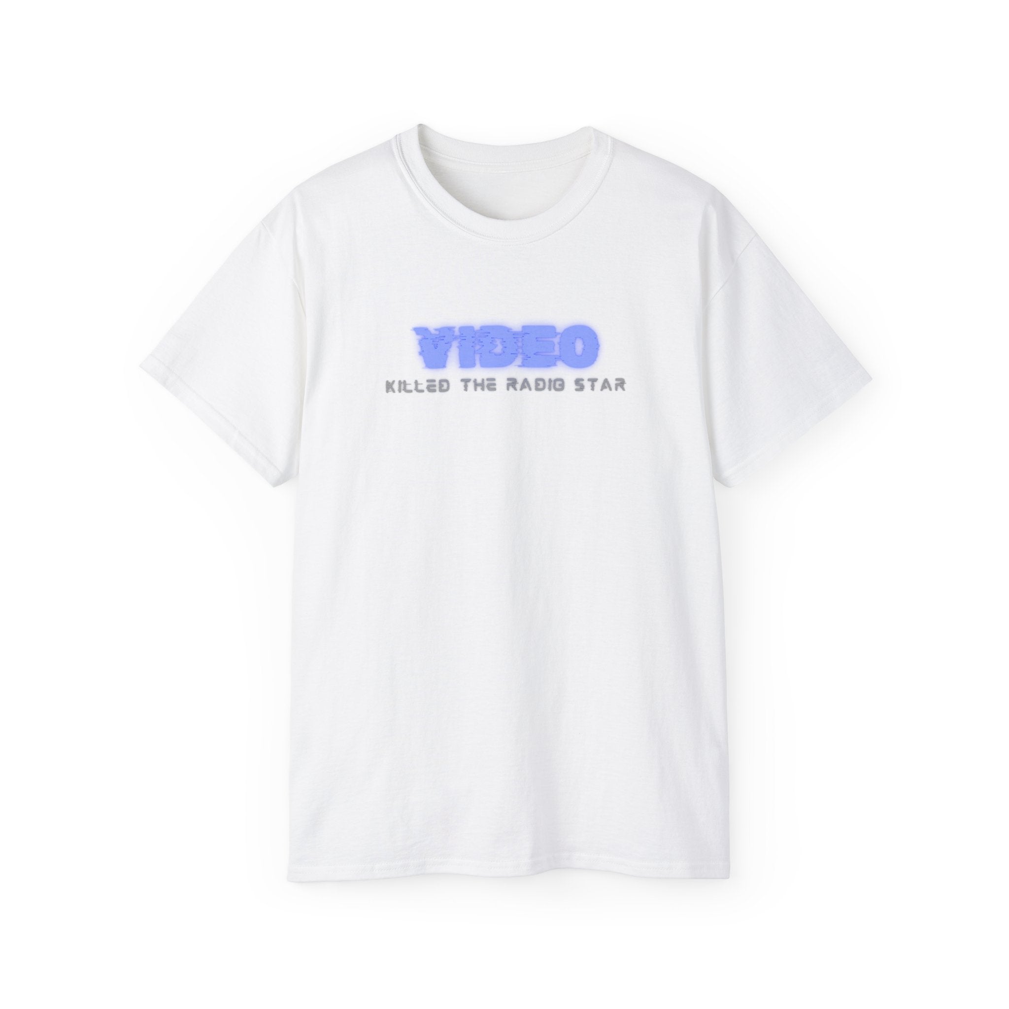 t-shirt unisexe 100% coton blanc avec imprimé video killed the radio star par Atelier 20h20