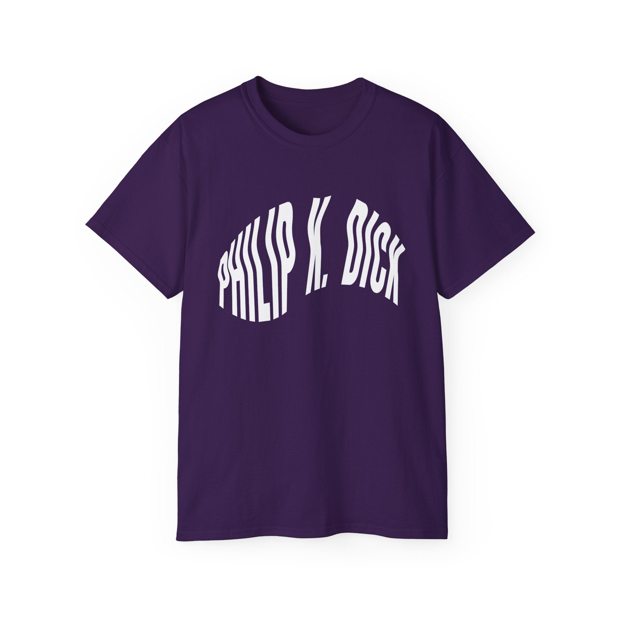 t-shirt unisexe 100% coton violet Atelier 20h20 imprimé "philip k. dick"
