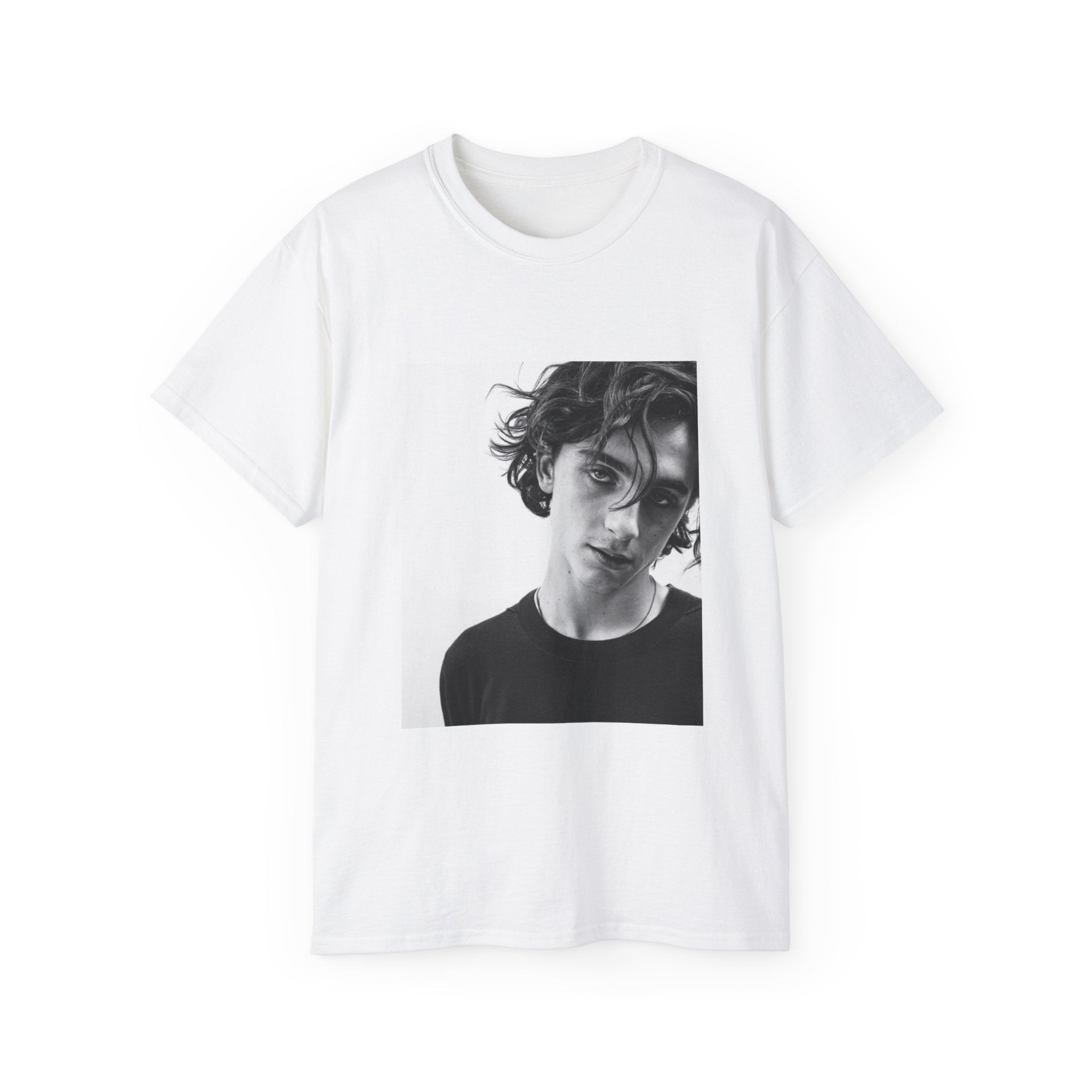 t-shirt unisexe 100% coton blanc avec imprimé timothée chalamet par Atelier 20h20