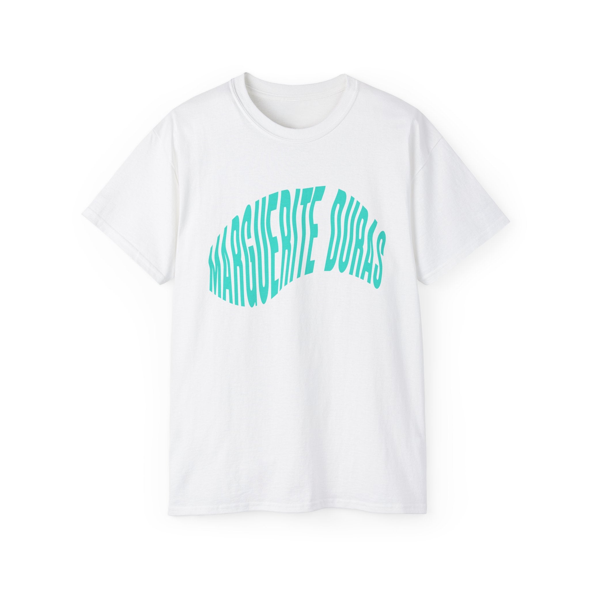 t-shirt unisexe 100% coton blanc Atelier 20h20 imprimé "marguerite duras"