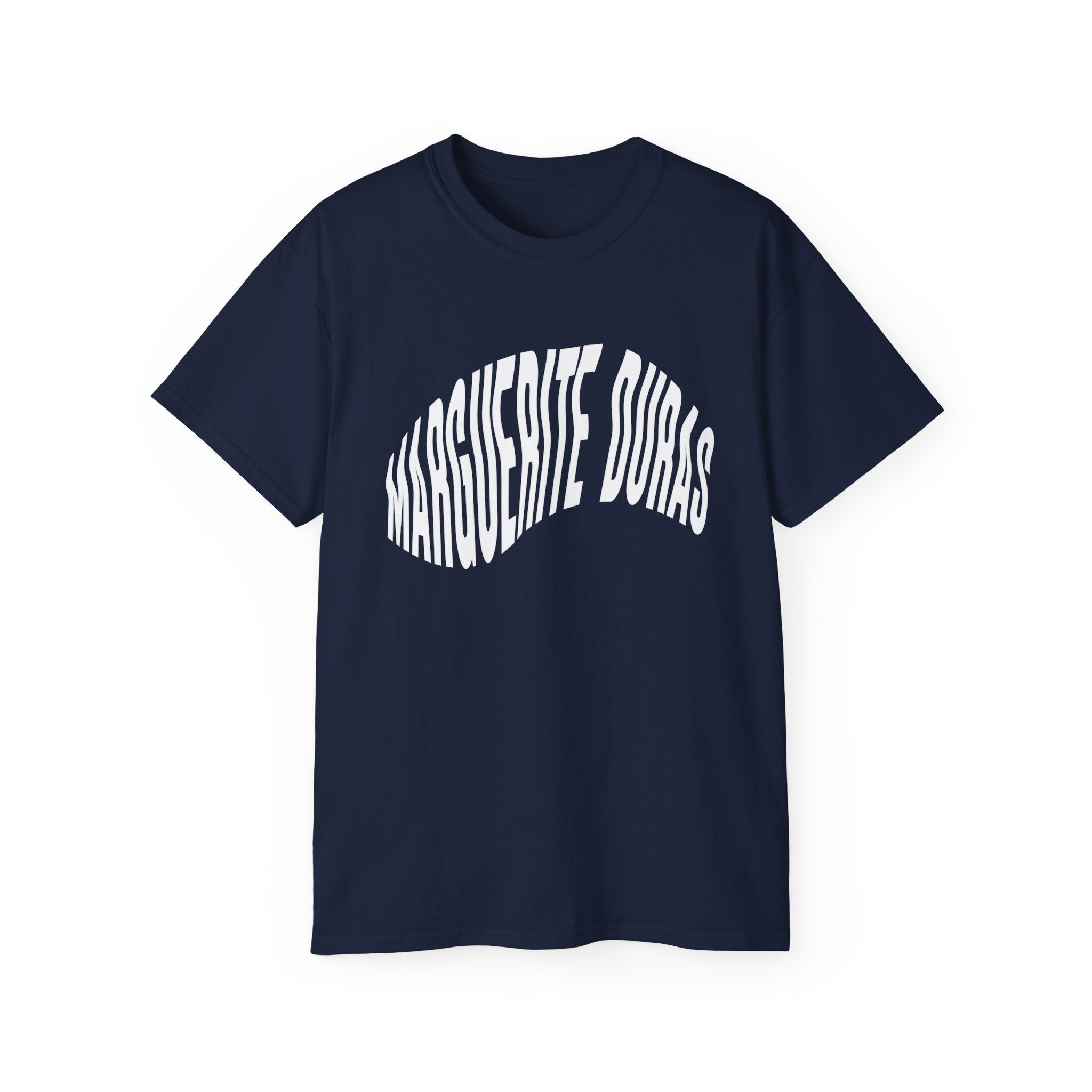 t-shirt unisexe 100% coton bleu Atelier 20h20 imprimé "marguerite duras"