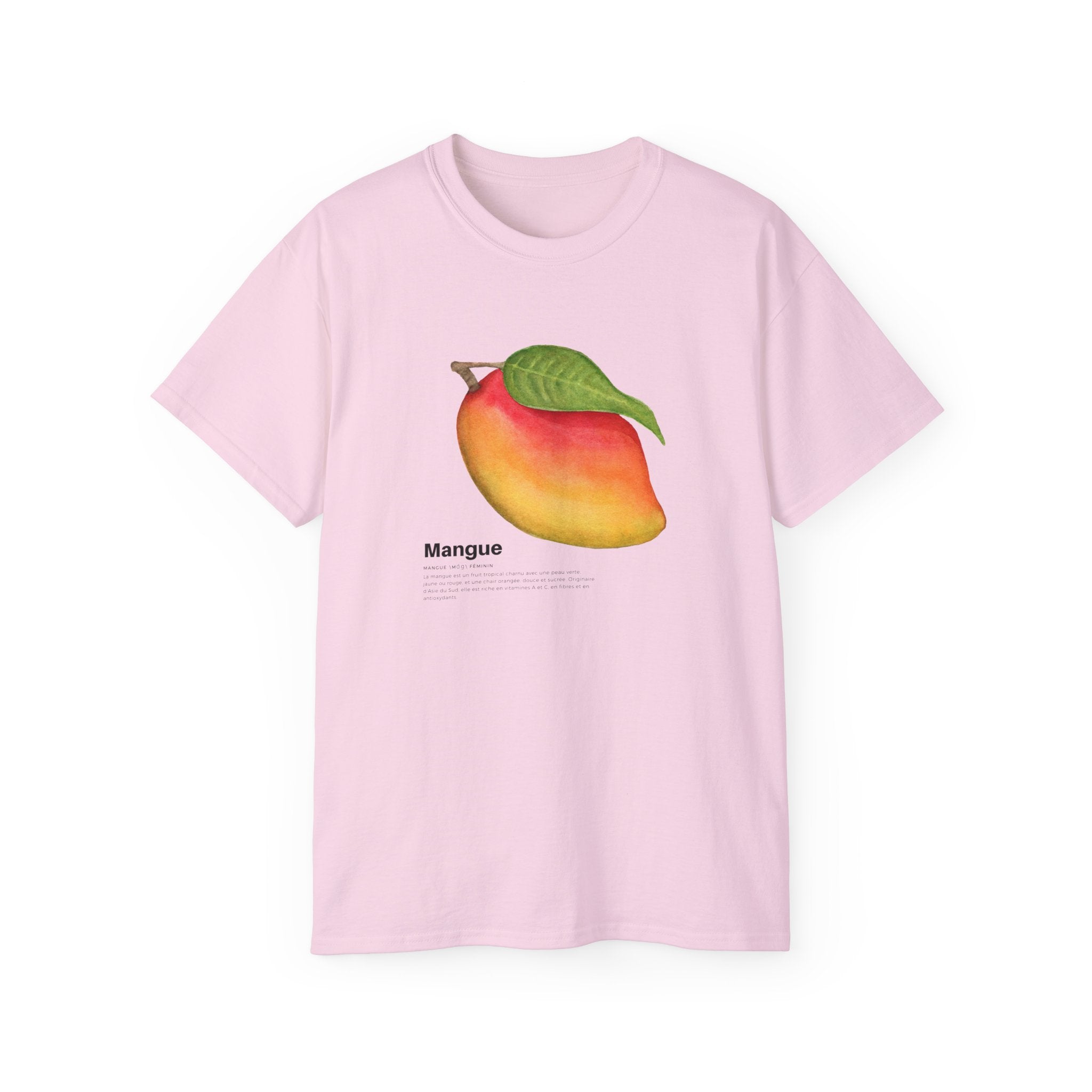 t-shirt unisexe 100% coton rose avec mangue par Atelier 20h20