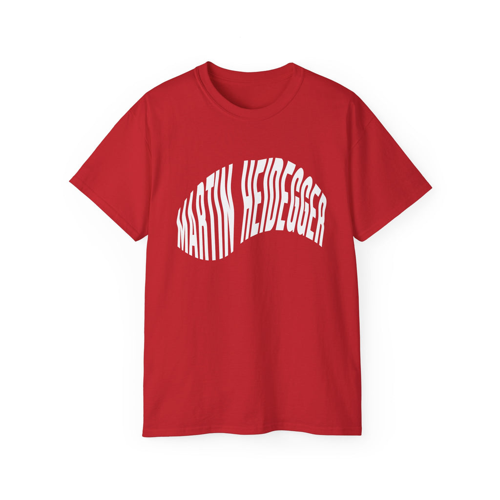 t-shirt unisexe 100% coton rouge Atelier 20h20 imprimé "martin heidegger"