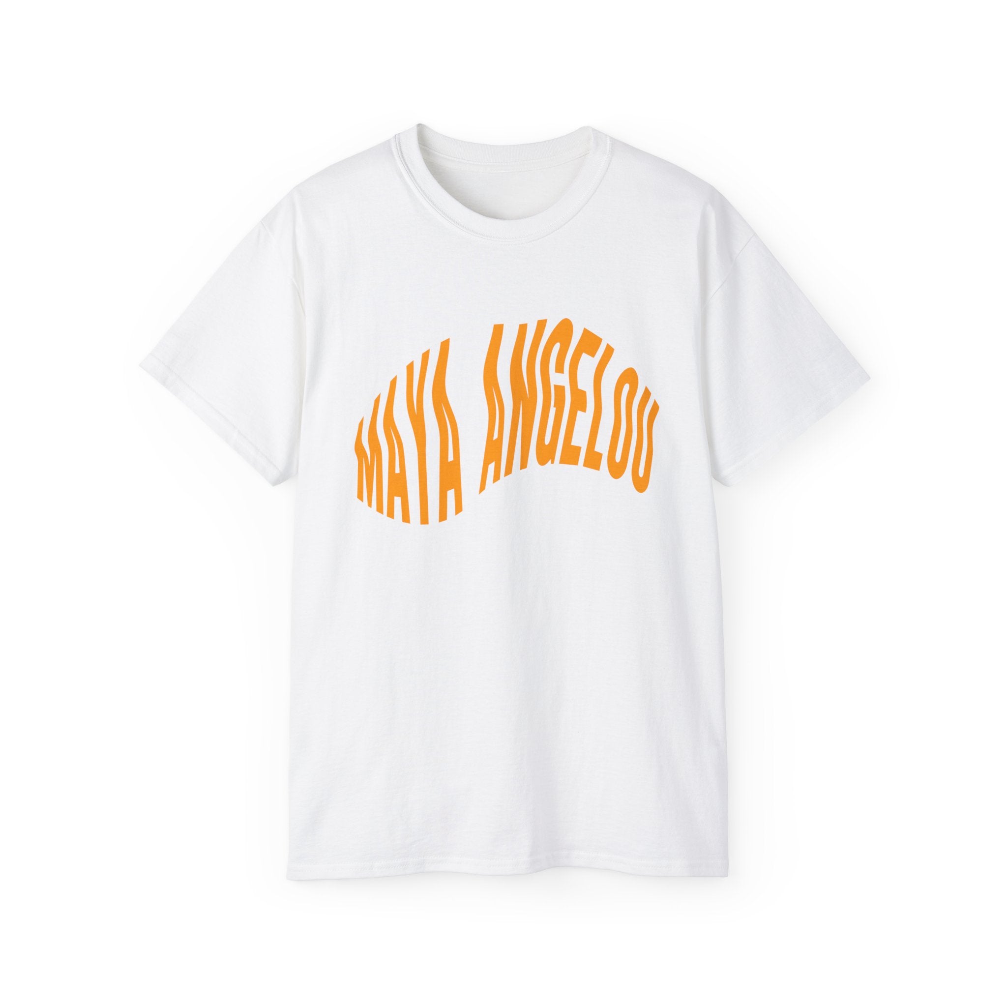 t-shirt unisexe 100% coton blanc Atelier 20h20 imprimé "maya angelou"
