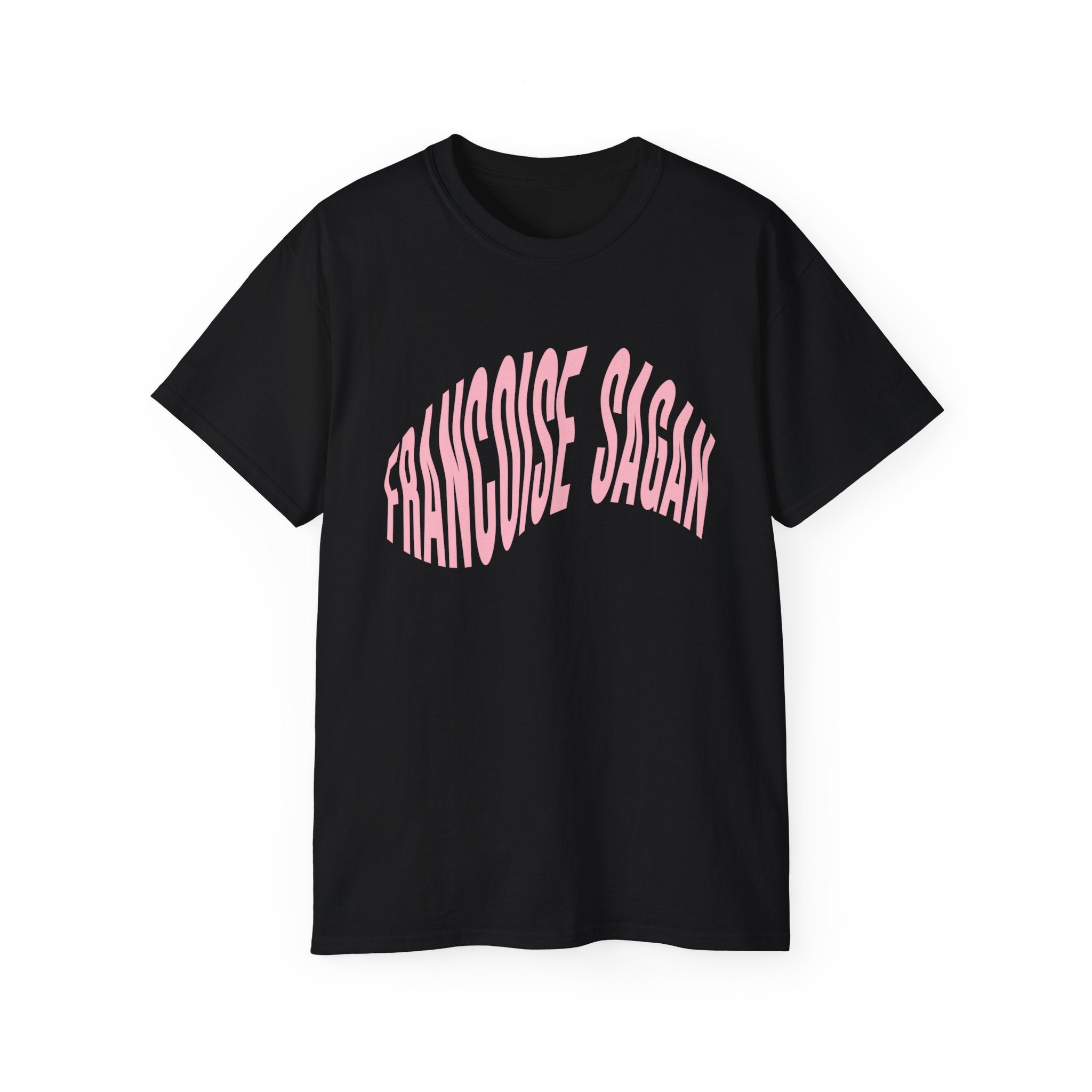 t-shirt unisexe 100% coton noir Atelier 20h20 imprimé "francoise sagan"