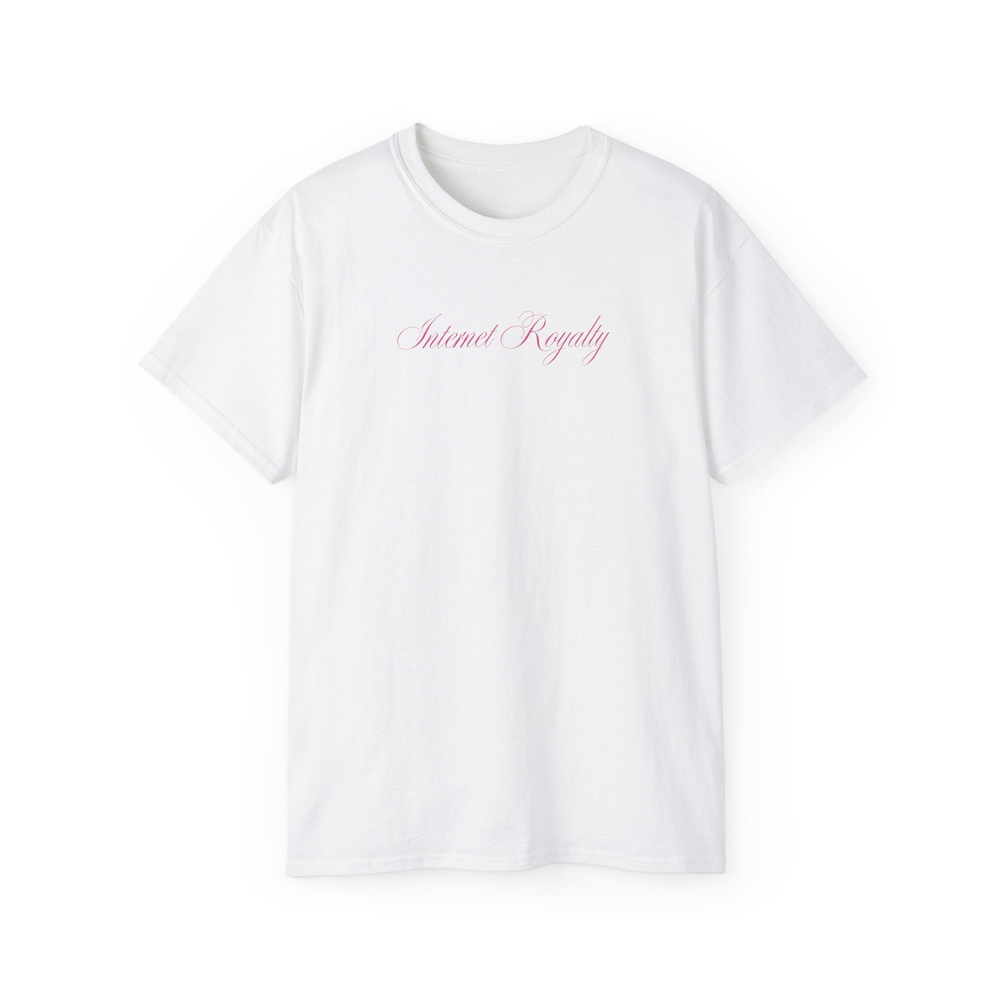 t-shirt unisexe 100% coton blanc Atelier 20h20 imprimé "internet royalty"