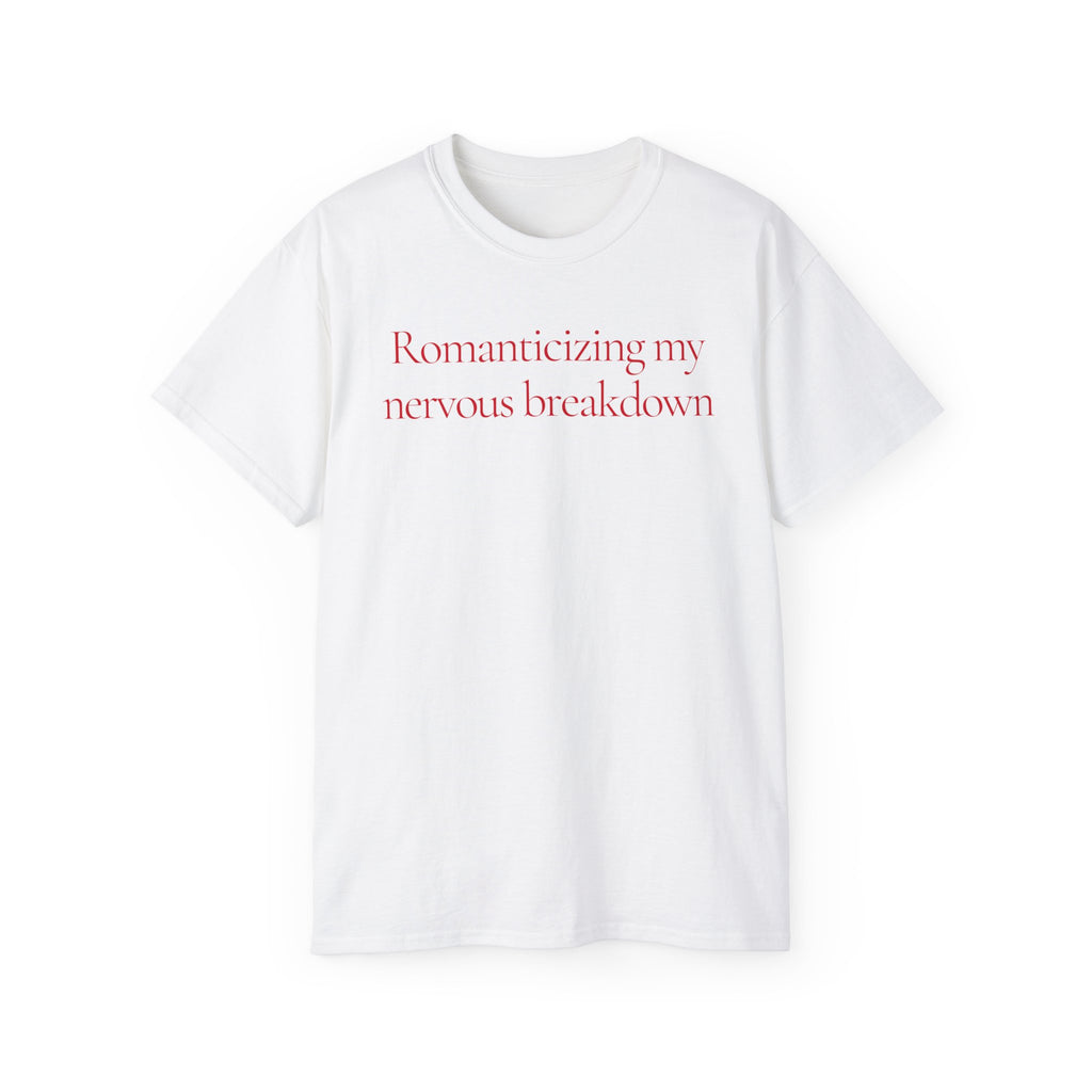 t-shirt unisexe 100% coton blanc avec imprimé breakdown par Atelier 20h20 