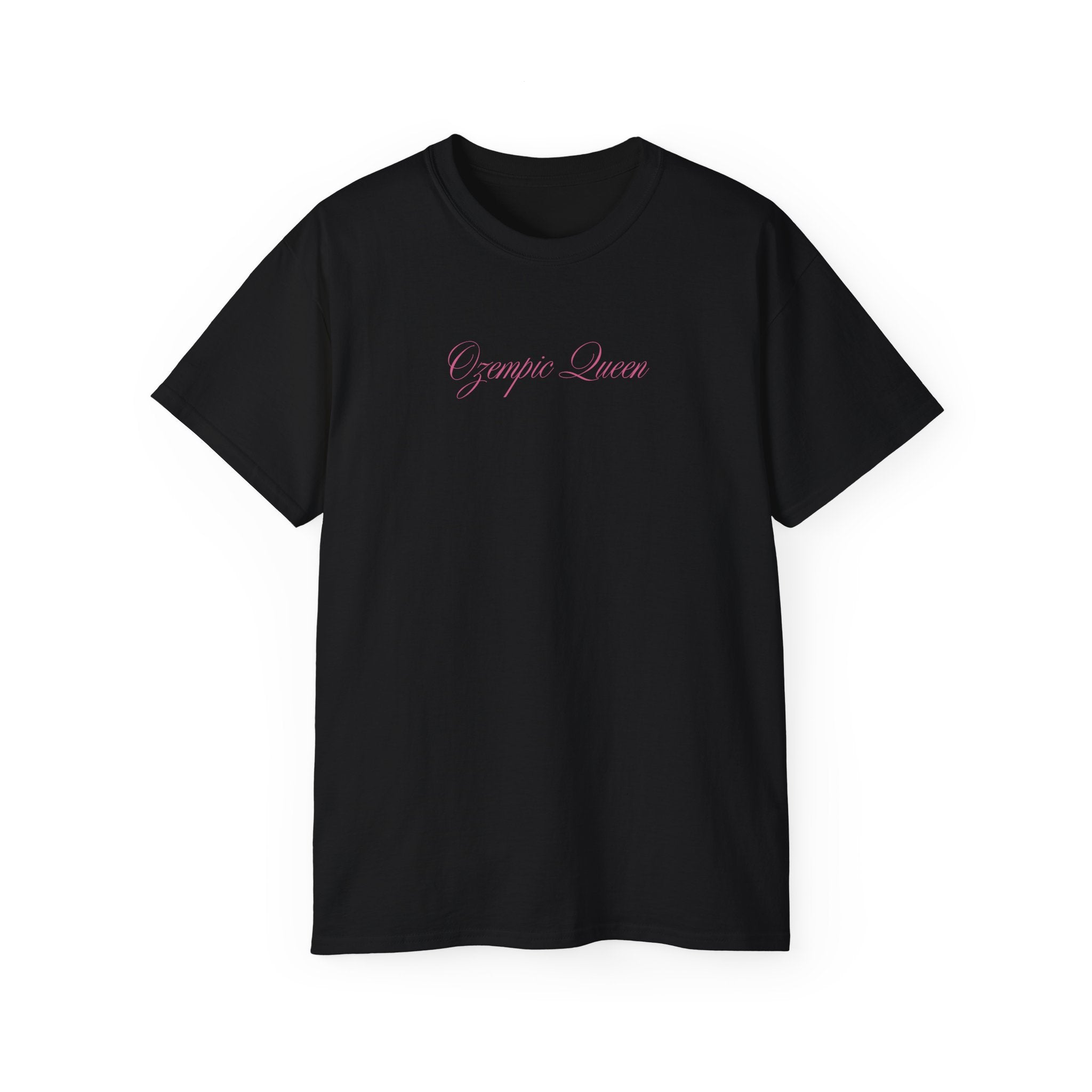 t-shirt unisexe 100% coton noir Atelier 20h20 imprimé "ozempic queen"