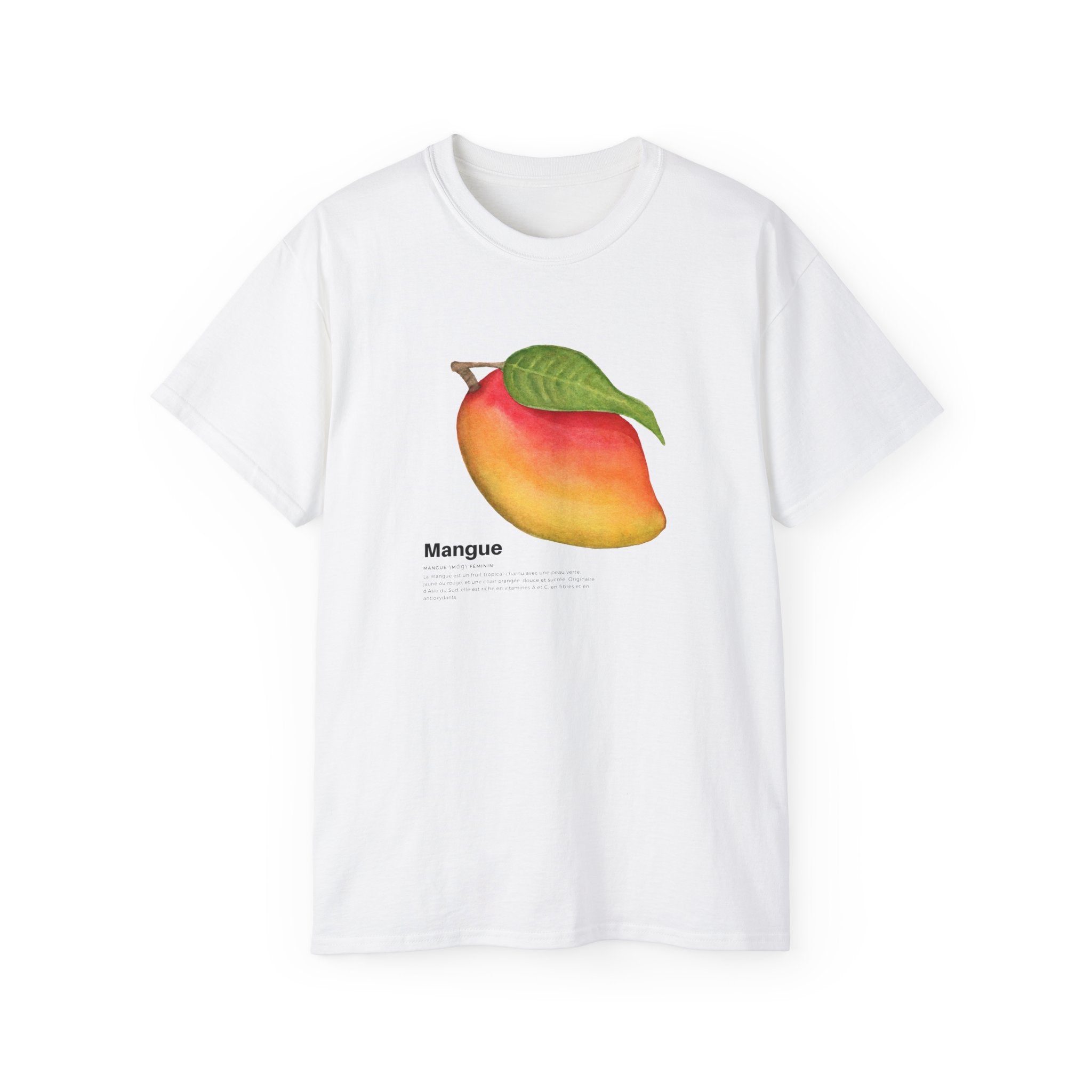 t-shirt unisexe 100% coton blanc avec mangue par Atelier 20h20