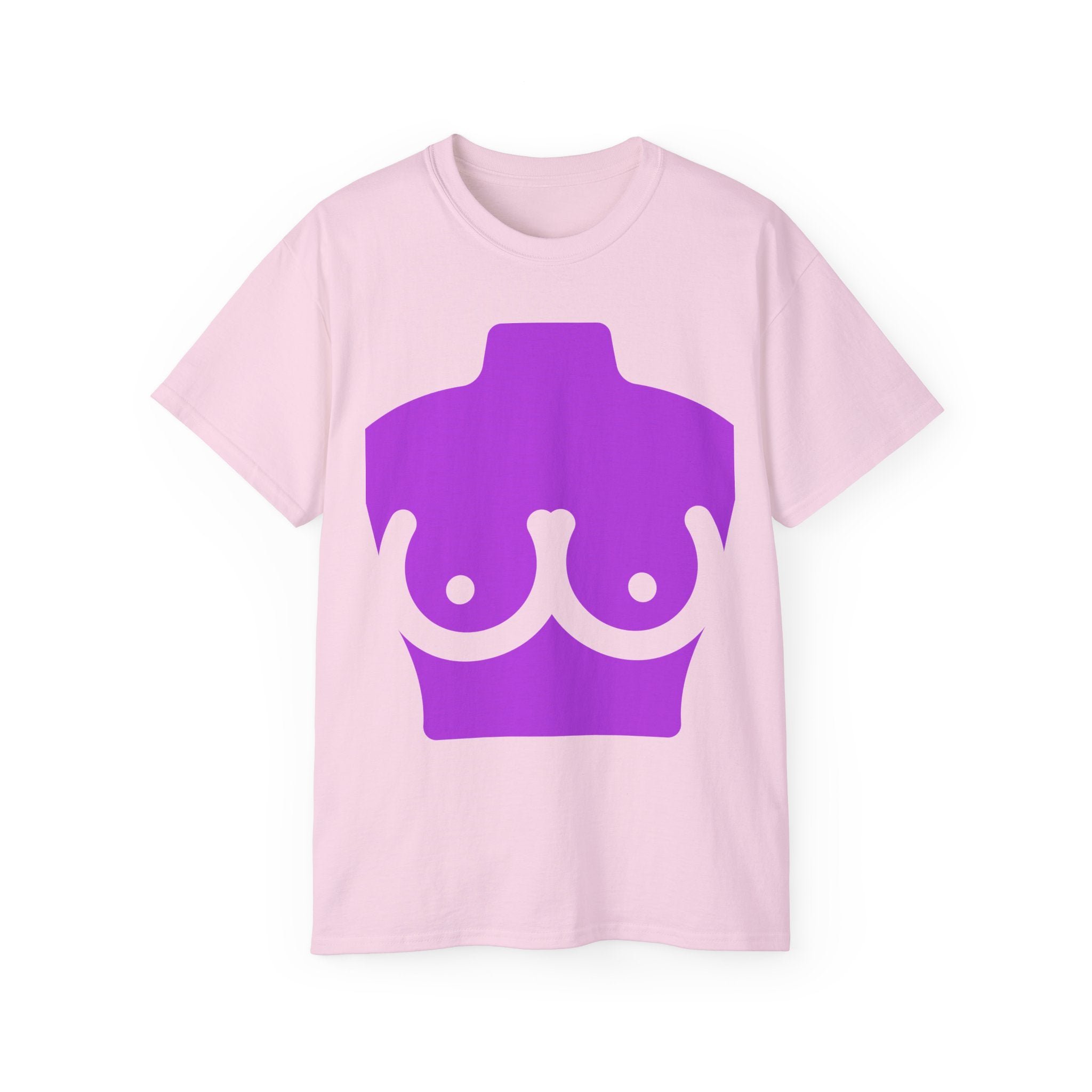 t-shirt unisexe 100% coton rose avec imprimé corps violet par Atelier 20h20