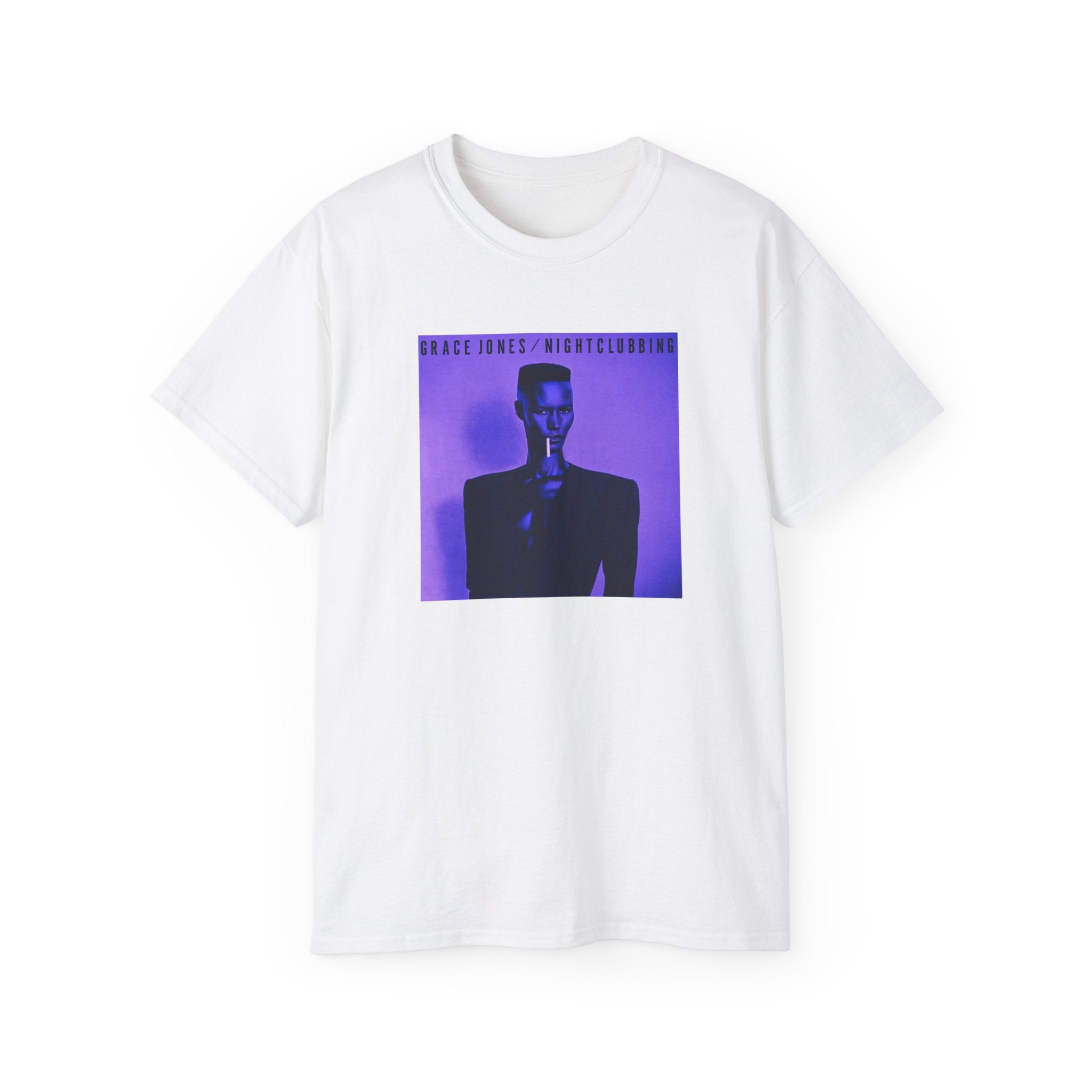 t-shirt unisexe 100% coton blanc Atelier 20h20 imprimé "grace jones"