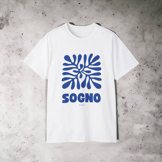 Sogno - Unisex Ultra Cotton White, Pink, Orange, Blue, Purple, Red, Green, Black or Grey Tee