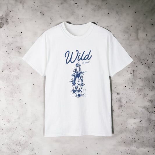 Wild at Heart - Unisex Ultra Cotton White, Grey, Red, Blue or Pink Tee