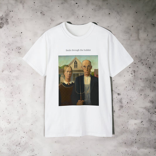 Arte - Grant Wood - Tupac Shakur Quote - Unisex Ultra Cotton White Tee