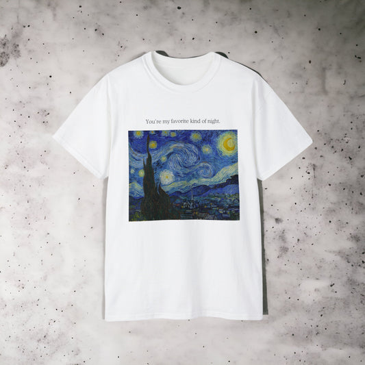 Arte - Starry night, Vincent van Gogh - The Weeknd - Unisex Ultra Cotton White Tee