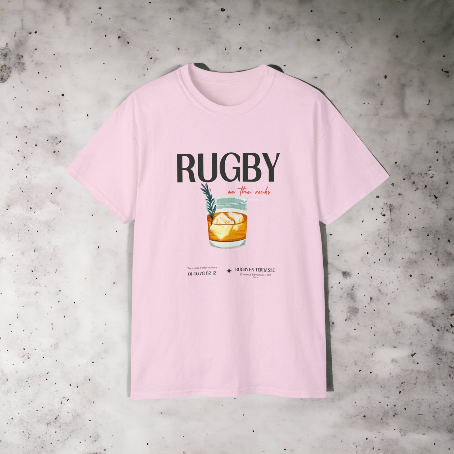 Rugby on the Rocks - Unisex Heavy Cotton Tee - White or Pink