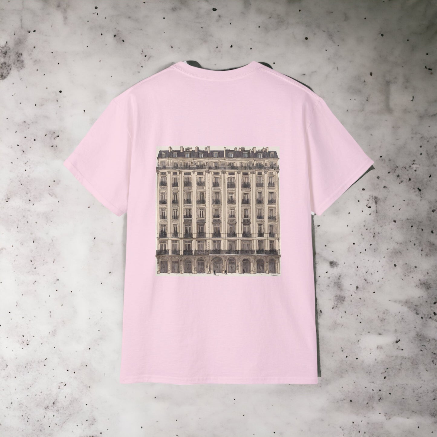 Colors - Parisian building - Unisex Ultra Cotton Pink, Blue, Black Tee